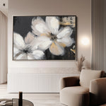Floral 112 Canvas Art 60 x 40 cm / Black
