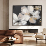 Floral 112 Canvas Art 60 x 40 cm / Black