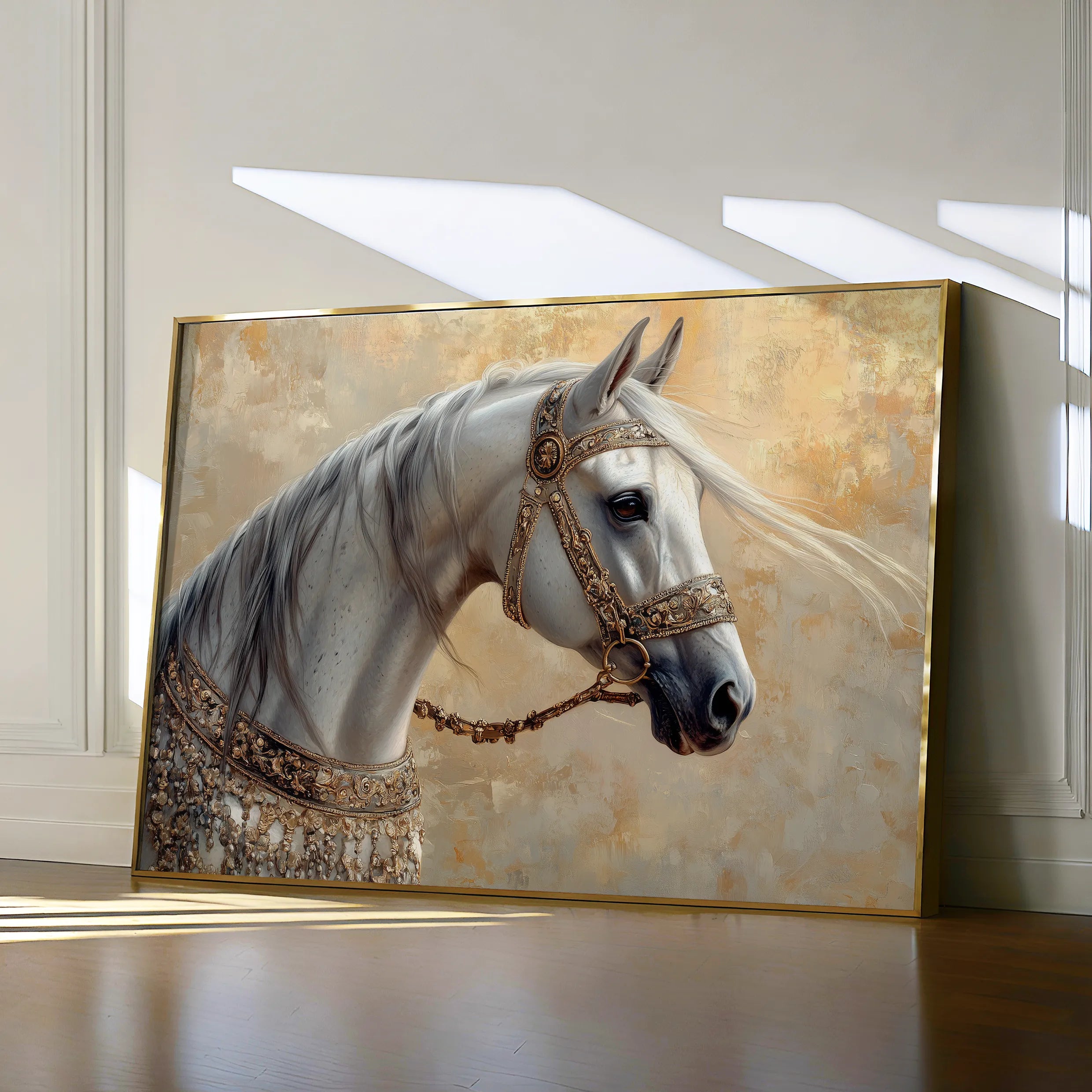 Horses 112 Canvas Art 60 x 40 cm / Black