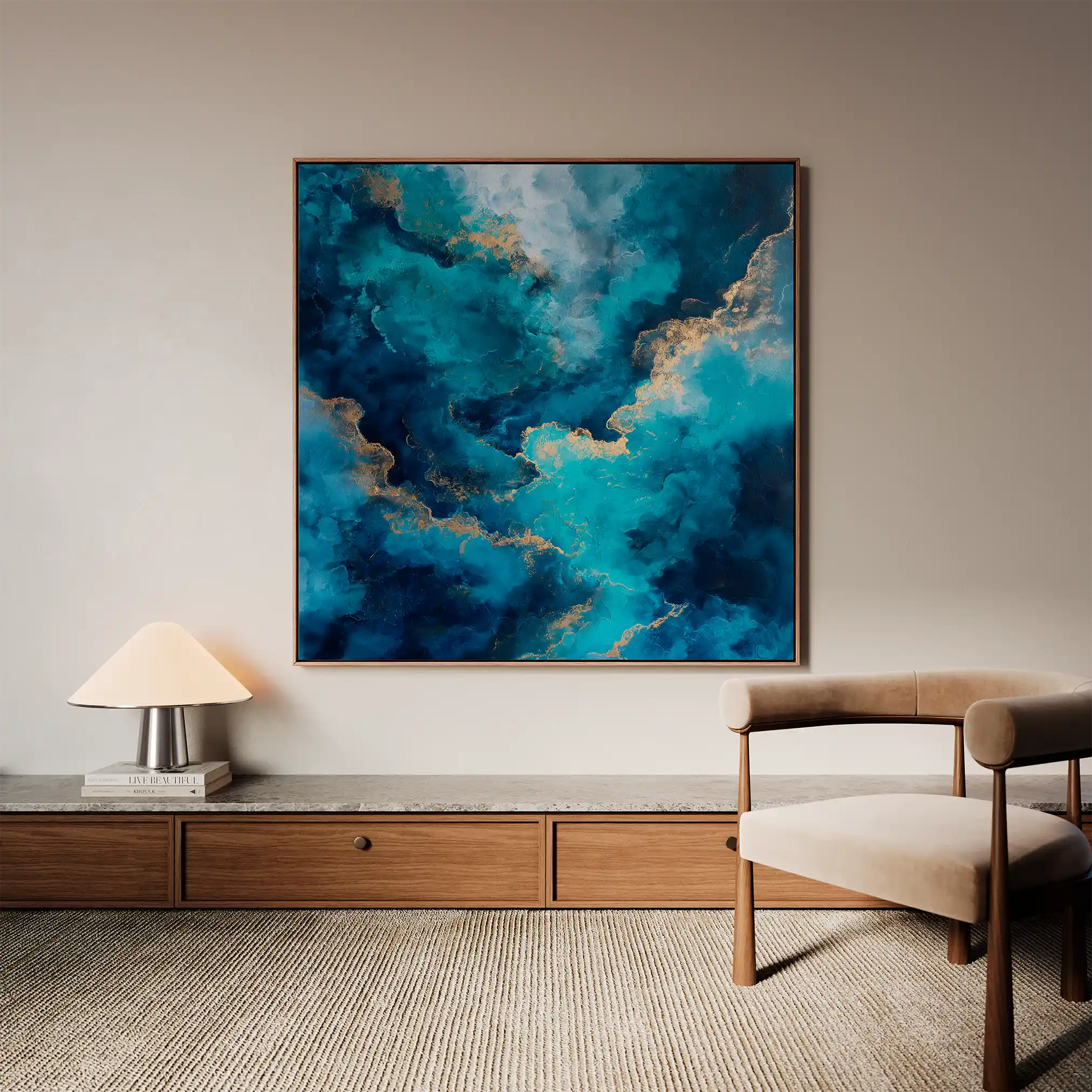 Abstract 1120 Canvas Art 60 x 60 cm / Black