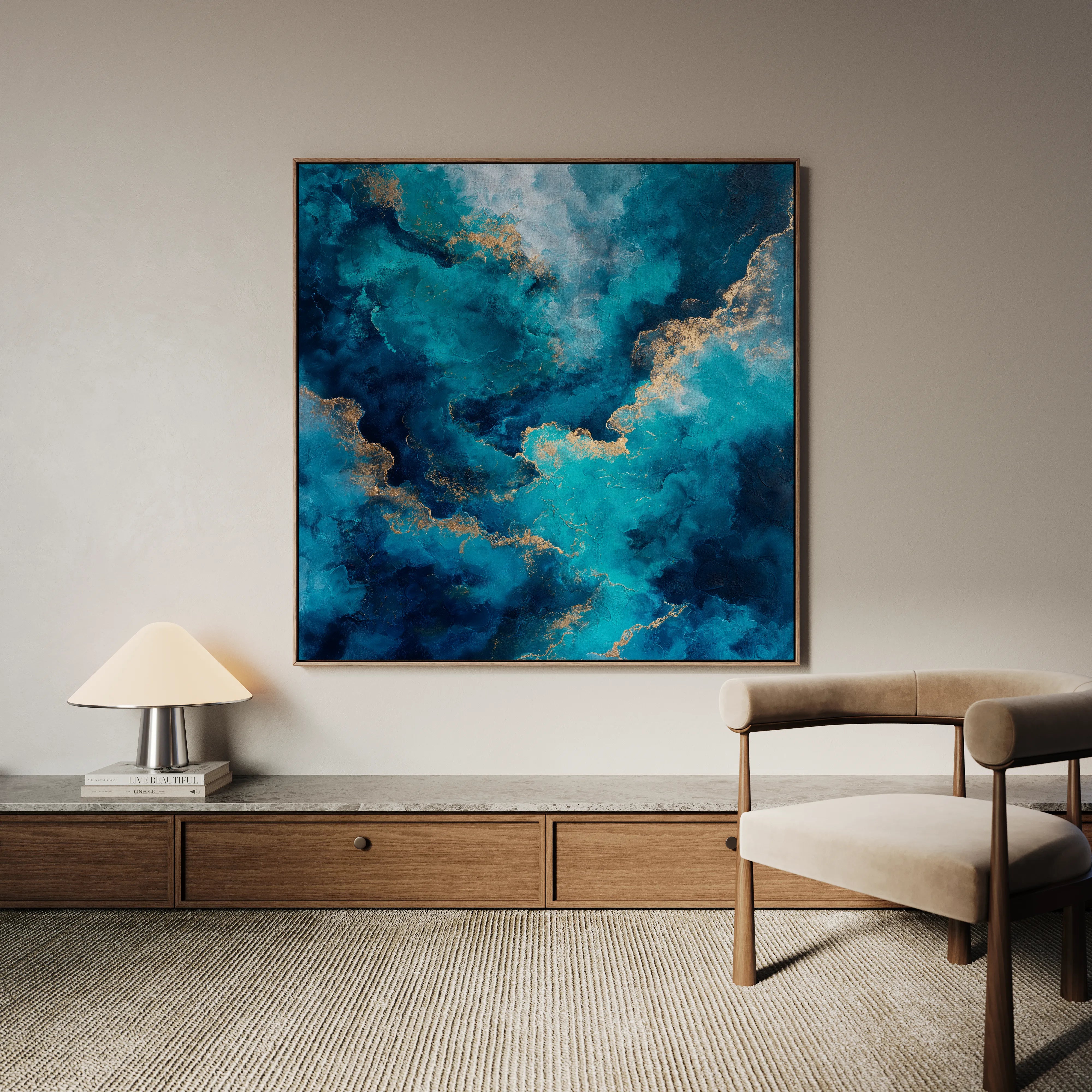 Abstract 1120 Canvas Art 60 x 60 cm / Black
