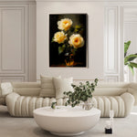 Floral 1120 Canvas Art 60 x 40 cm / Black
