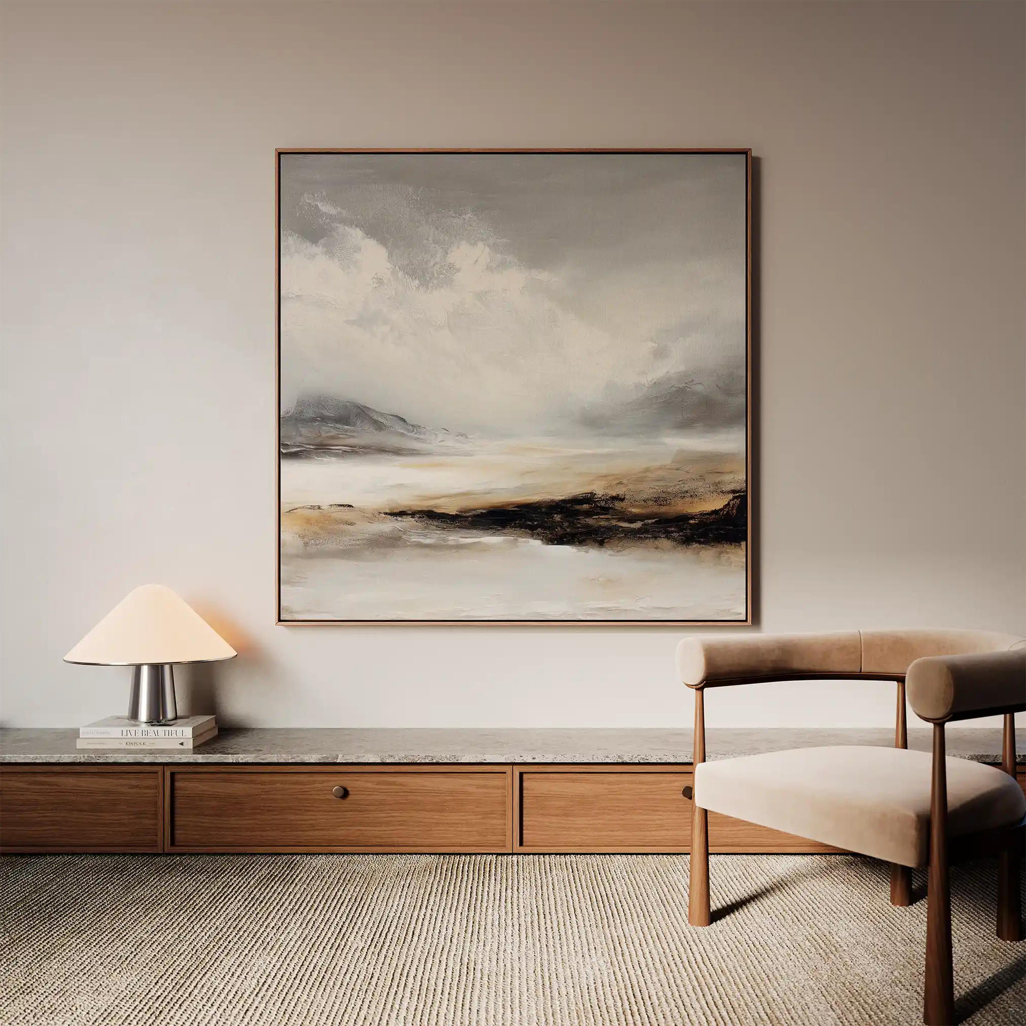 Abstract 1122 Canvas Art 60 x 60 cm / Black
