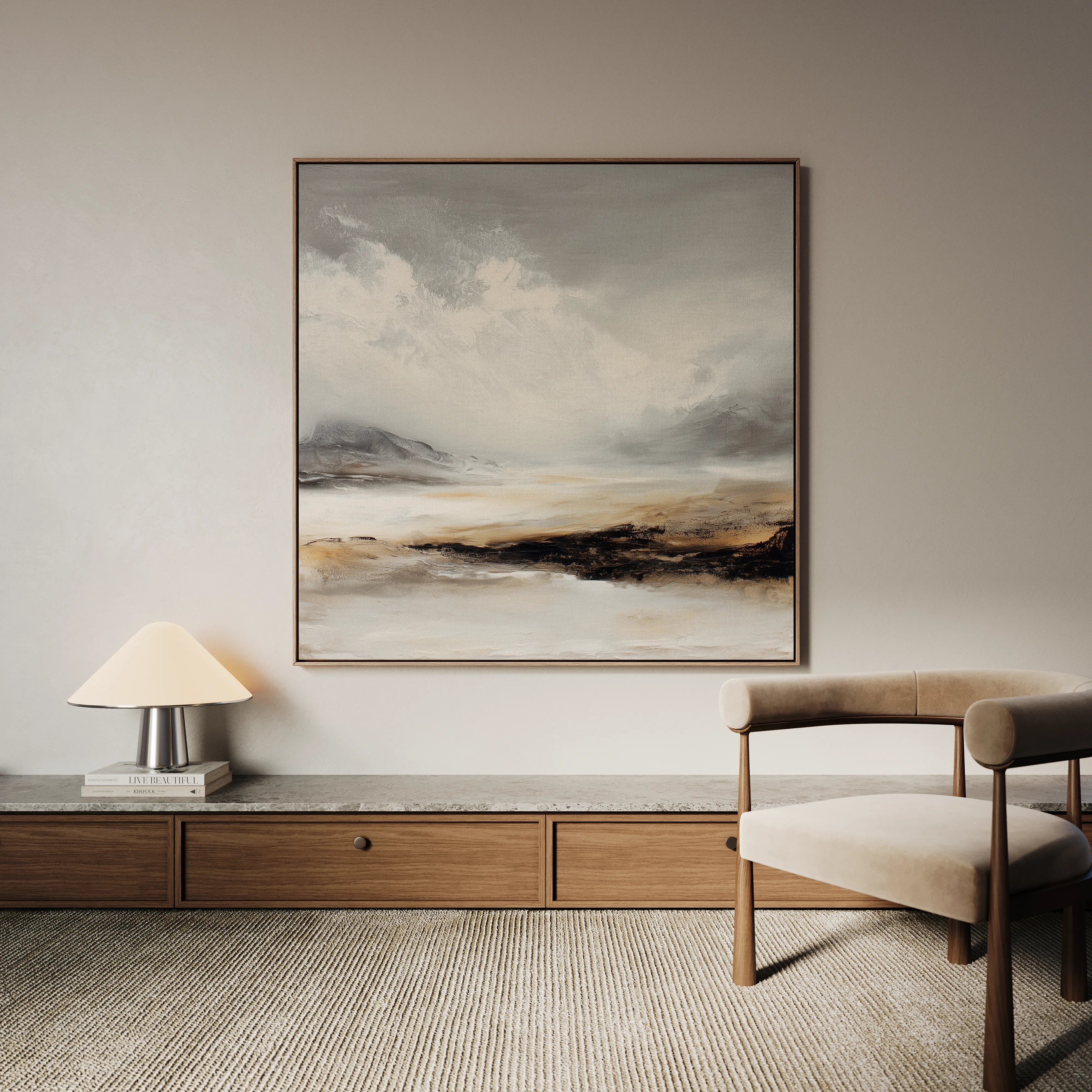 Abstract 1122 Canvas Art 60 x 60 cm / Black