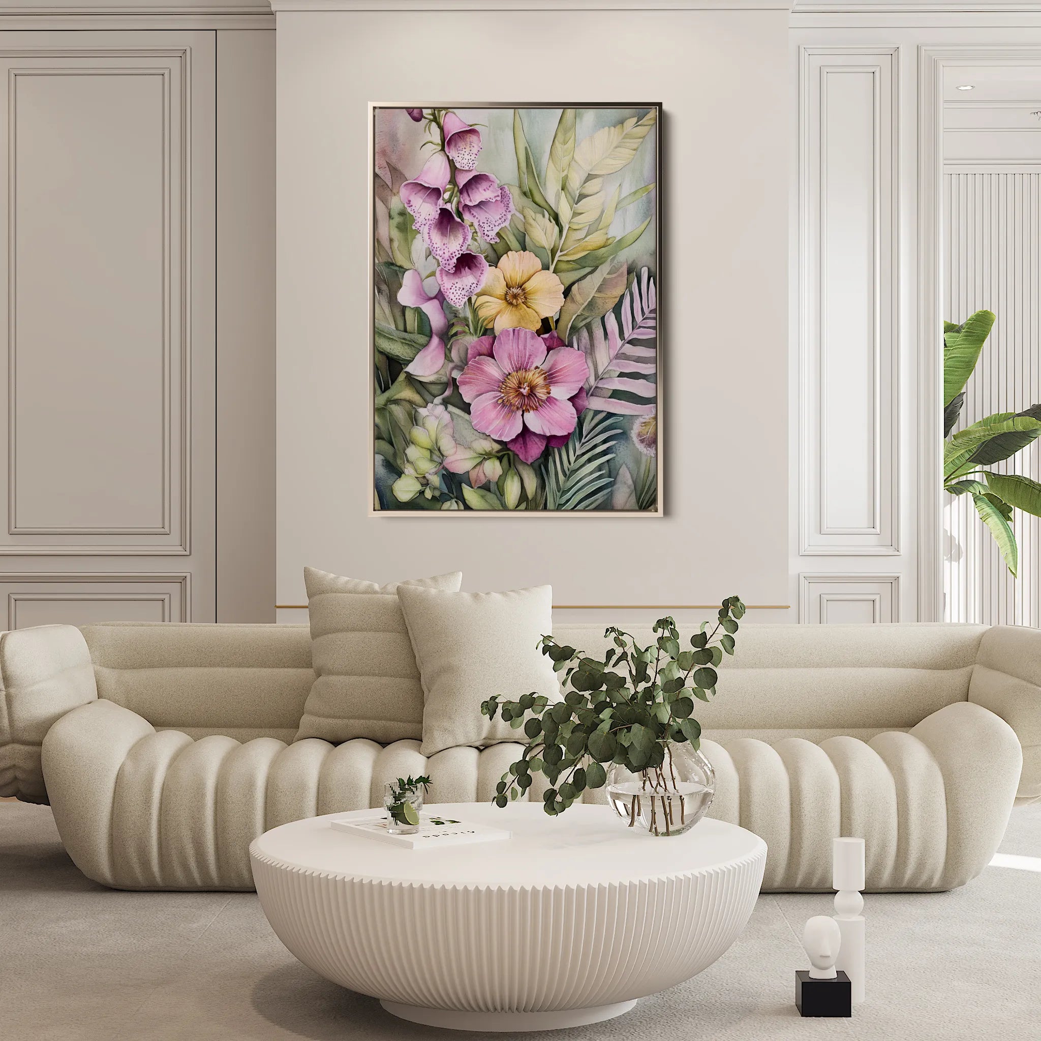 Floral 1122 Canvas Art 60 x 40 cm / Black