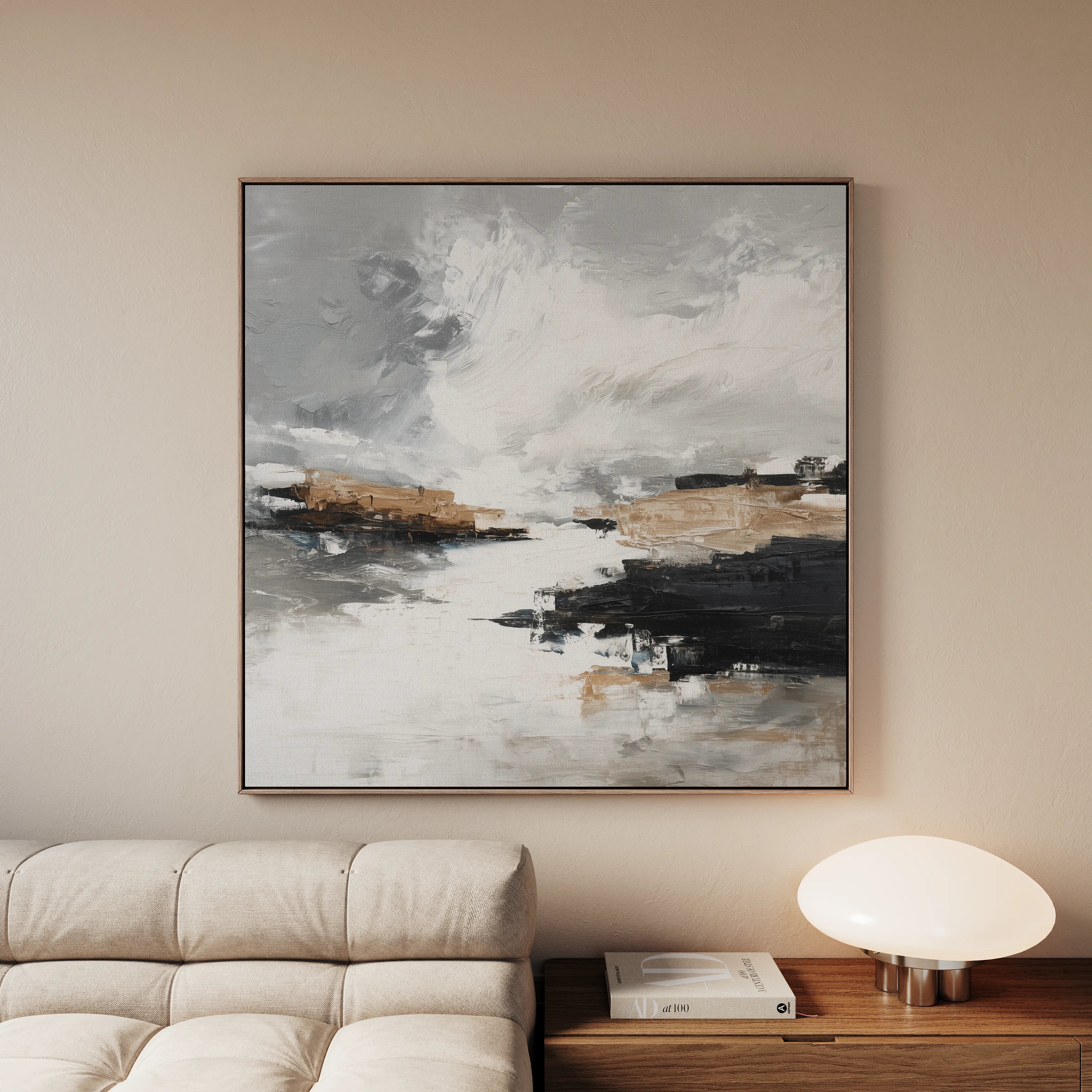 Abstract 1123 Canvas Art 60 x 60 cm / Black