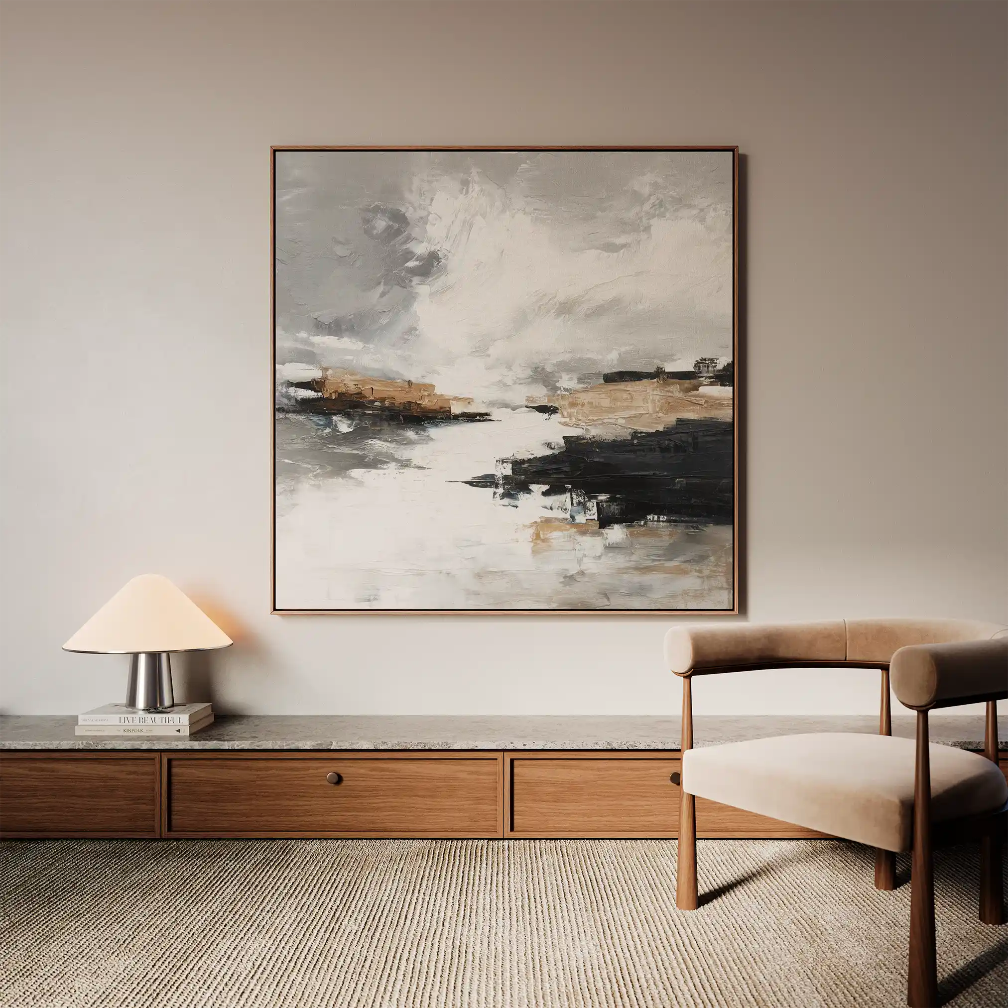 Abstract 1123 Canvas Art 60 x 60 cm / Black