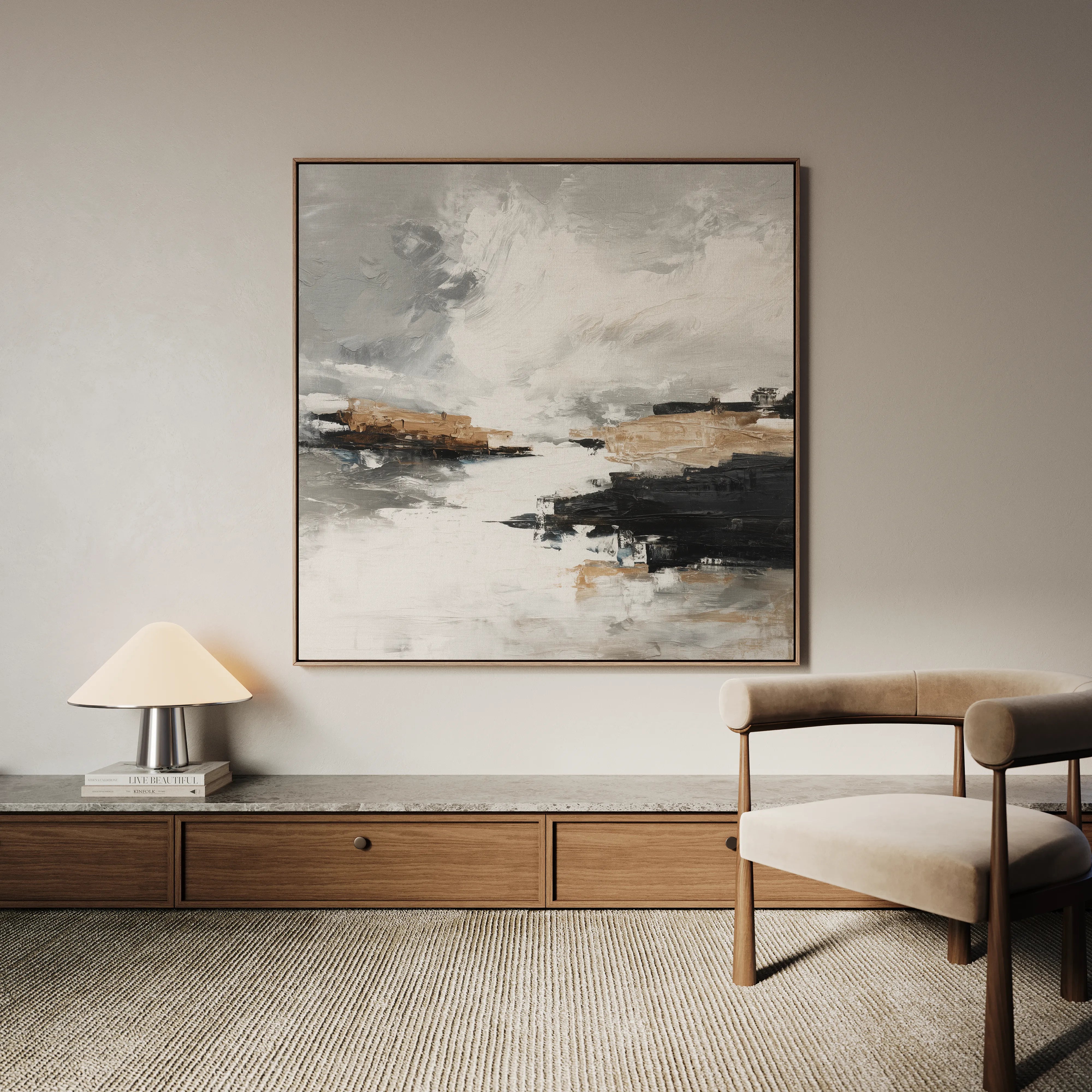 Abstract 1123 Canvas Art 60 x 60 cm / Black