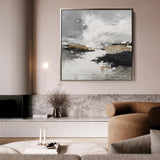 Abstract 1123 Canvas Art 60 x 60 cm / Black