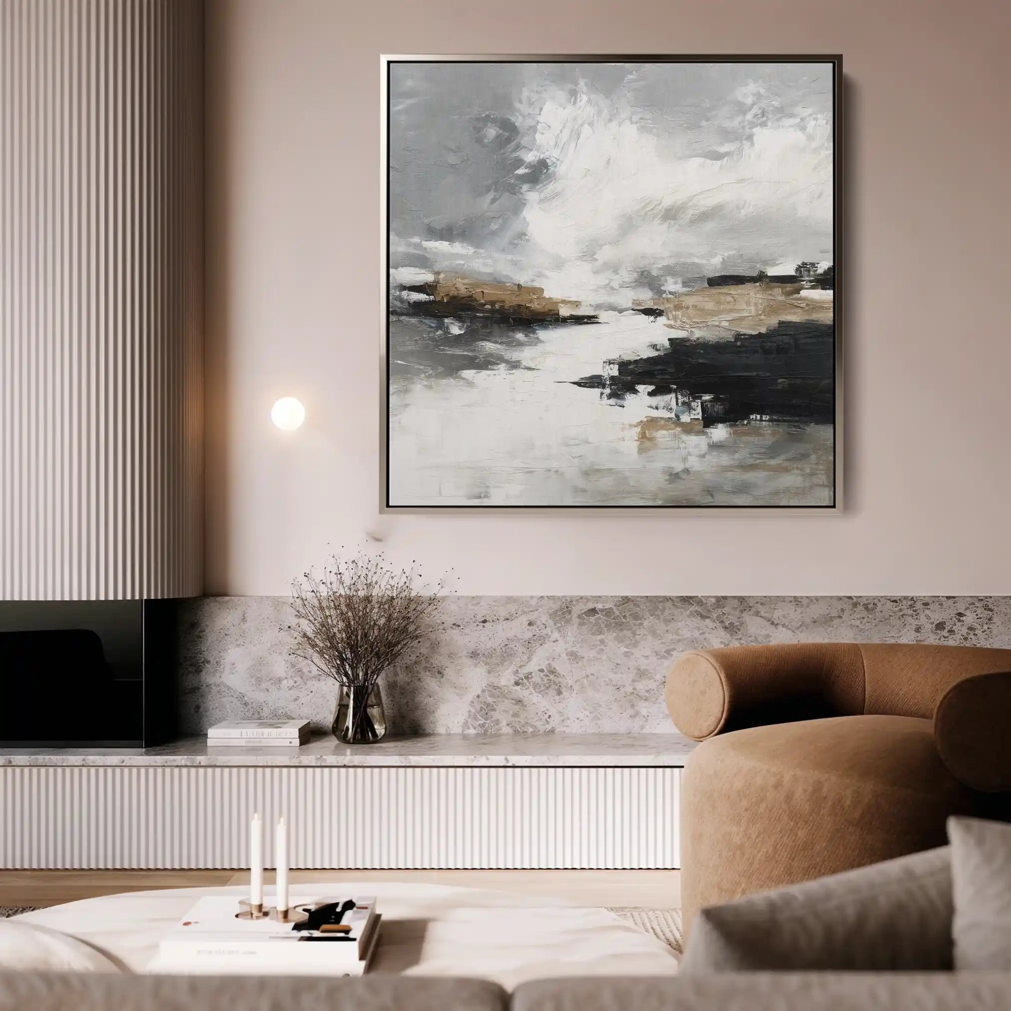 Abstract 1123 Canvas Art 60 x 60 cm / Black