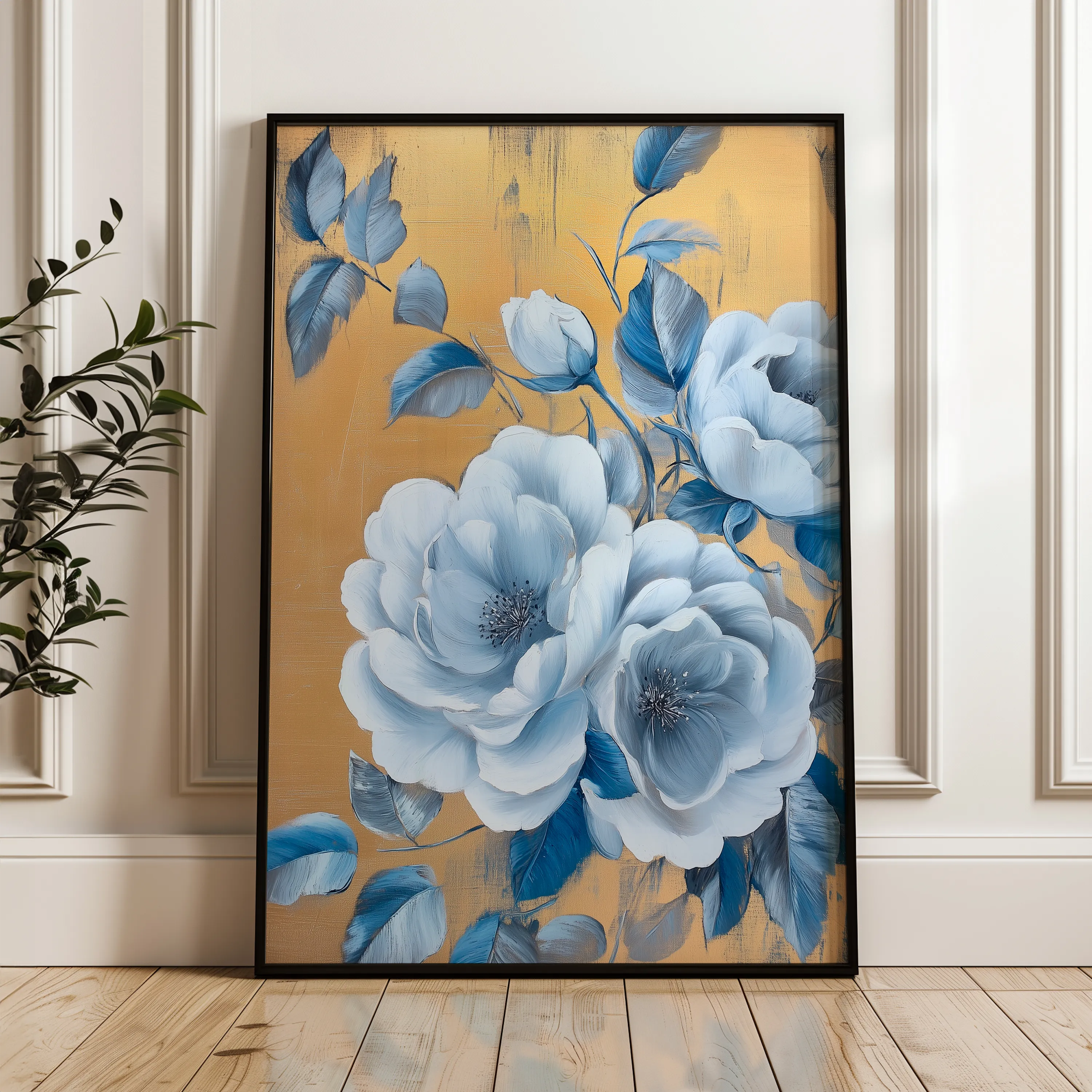 Floral 1123 Canvas Art 60 x 40 cm / Black