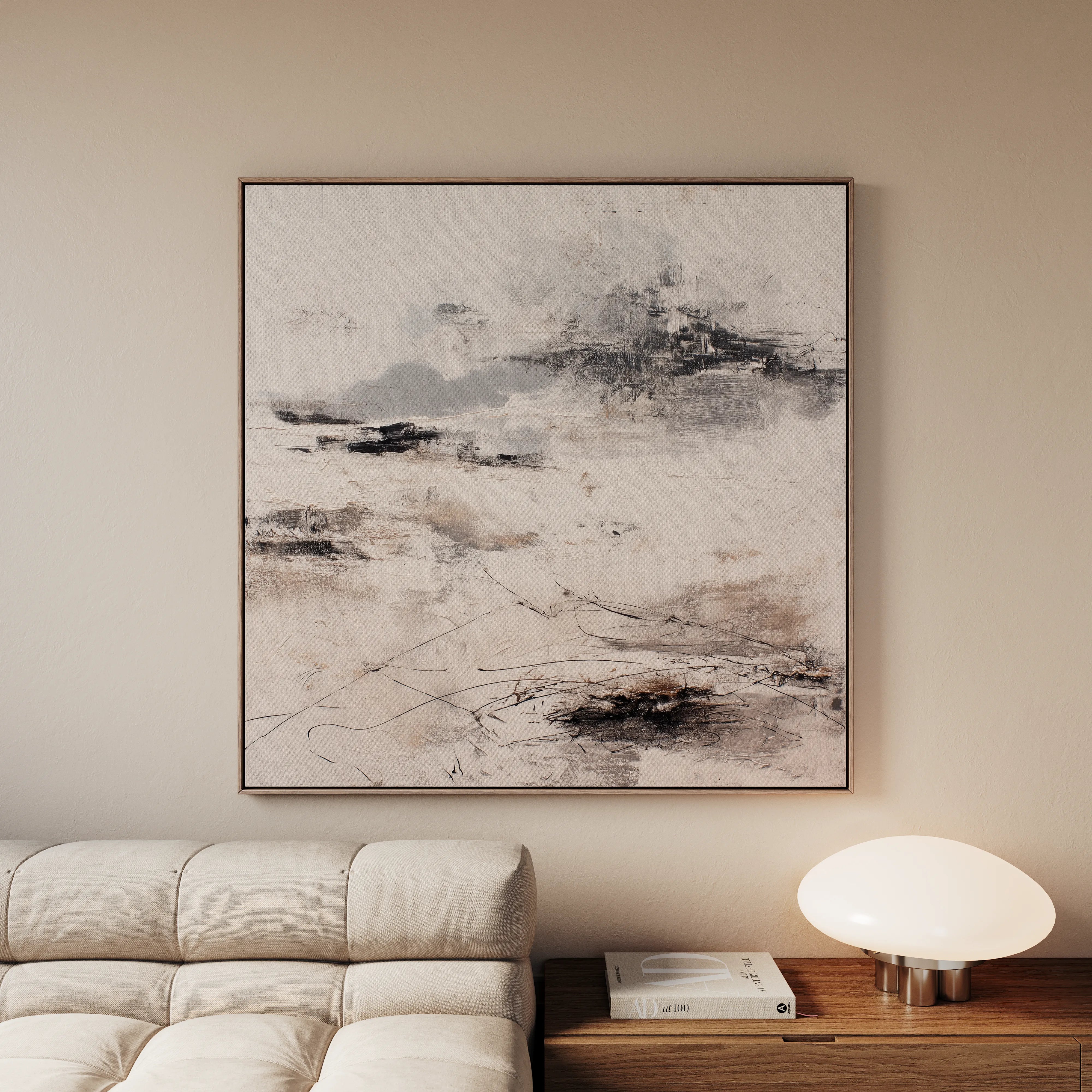 Abstract 1126 Canvas Art 60 x 60 cm / Black