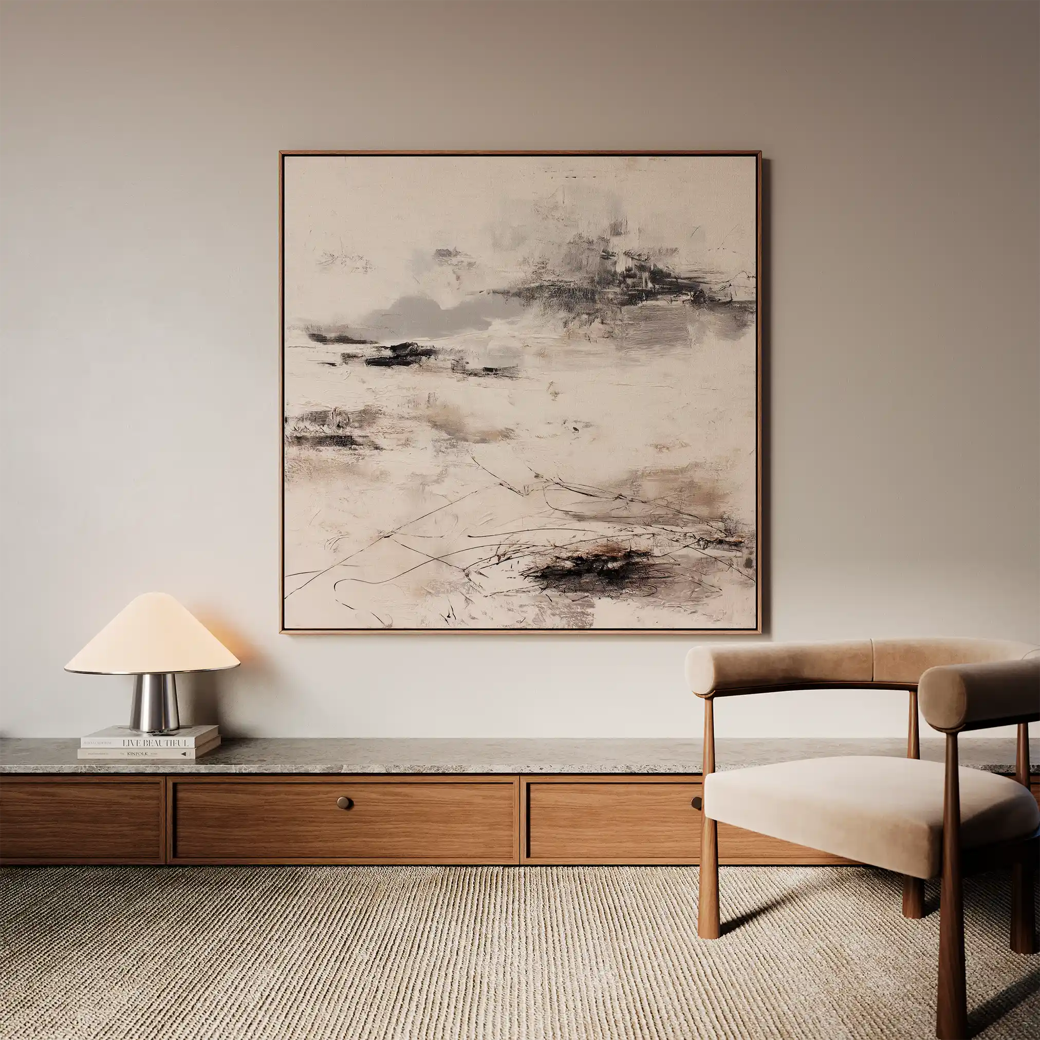 Abstract 1126 Canvas Art 60 x 60 cm / Black
