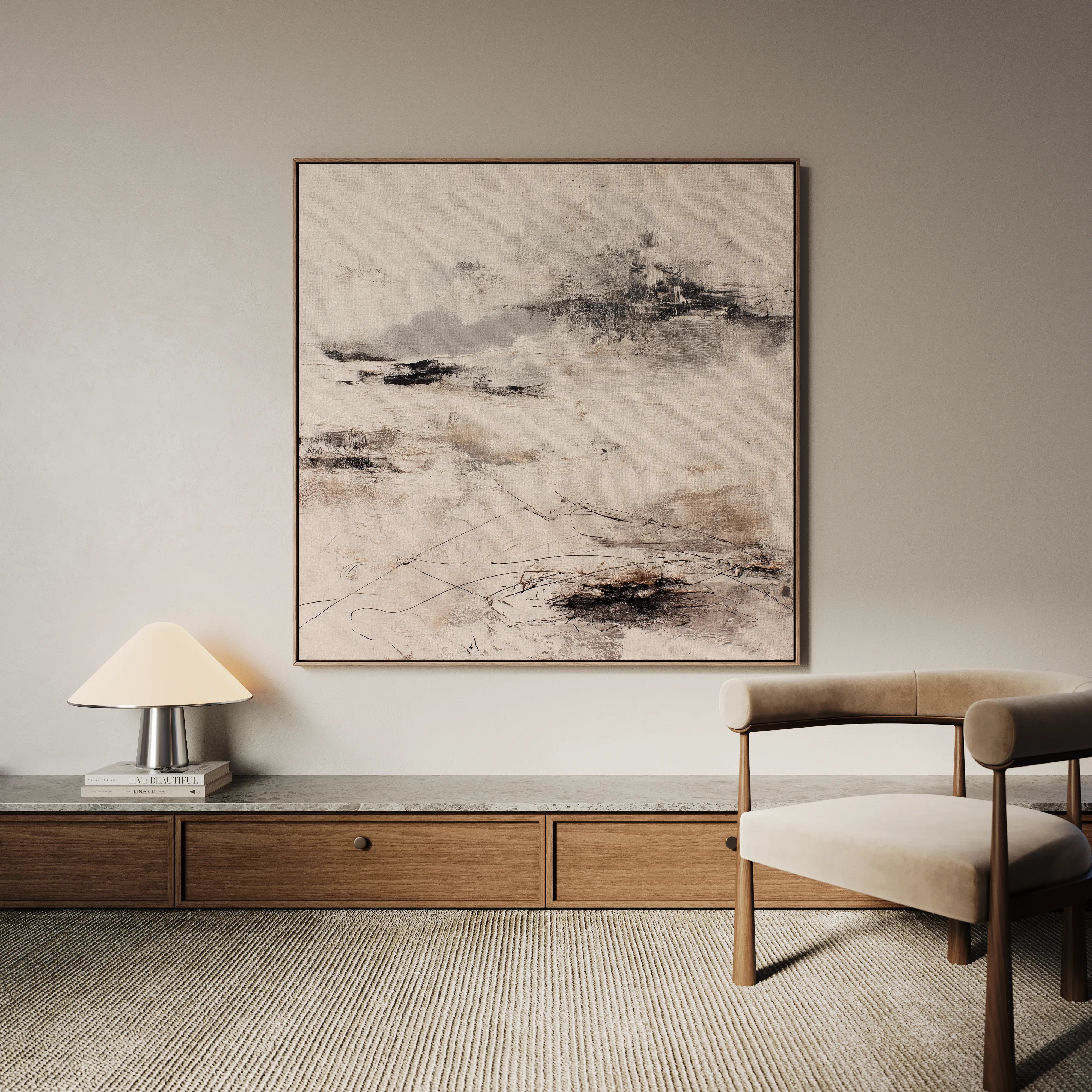 Abstract 1126 Canvas Art 60 x 60 cm / Black