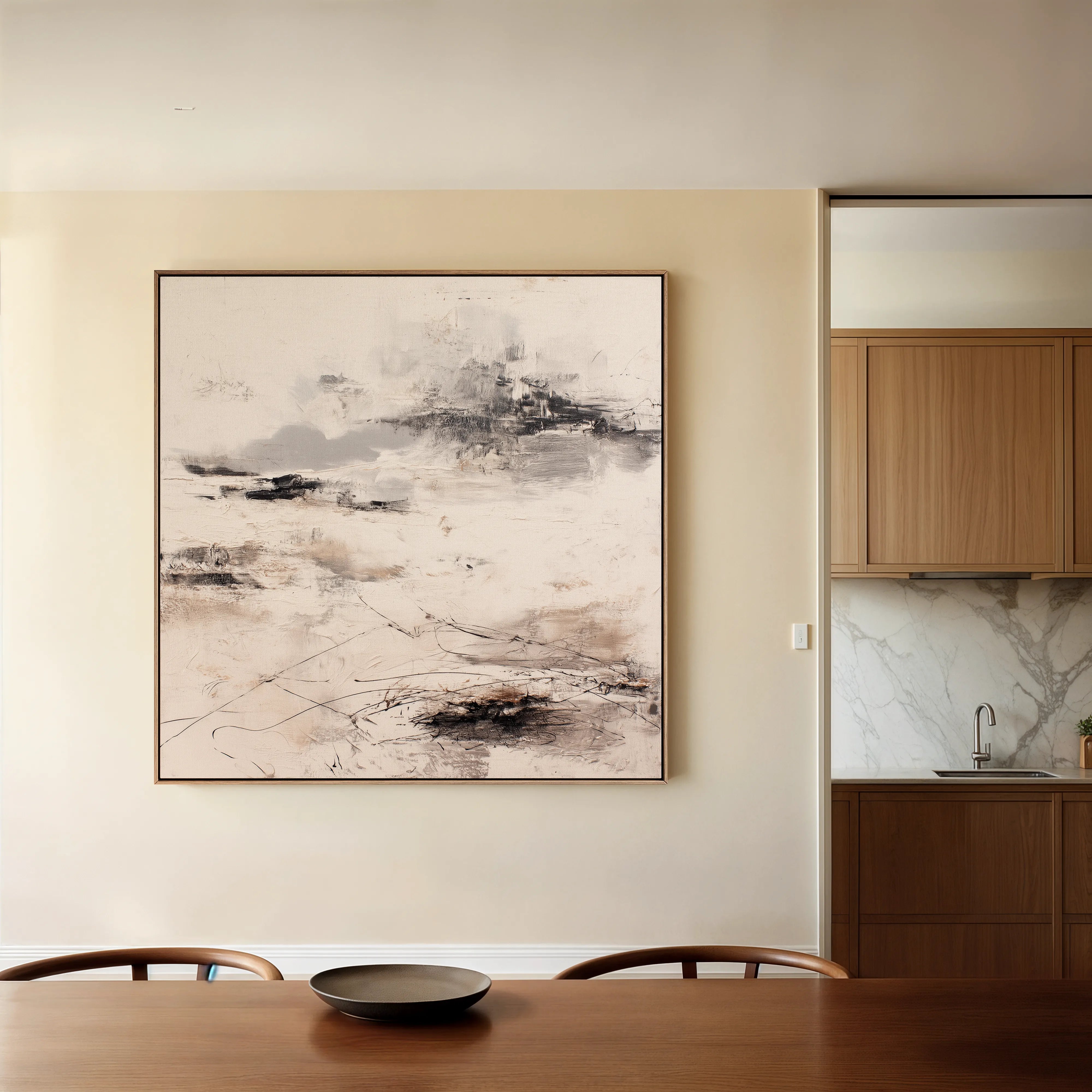 Abstract 1126 Canvas Art 60 x 60 cm / Black