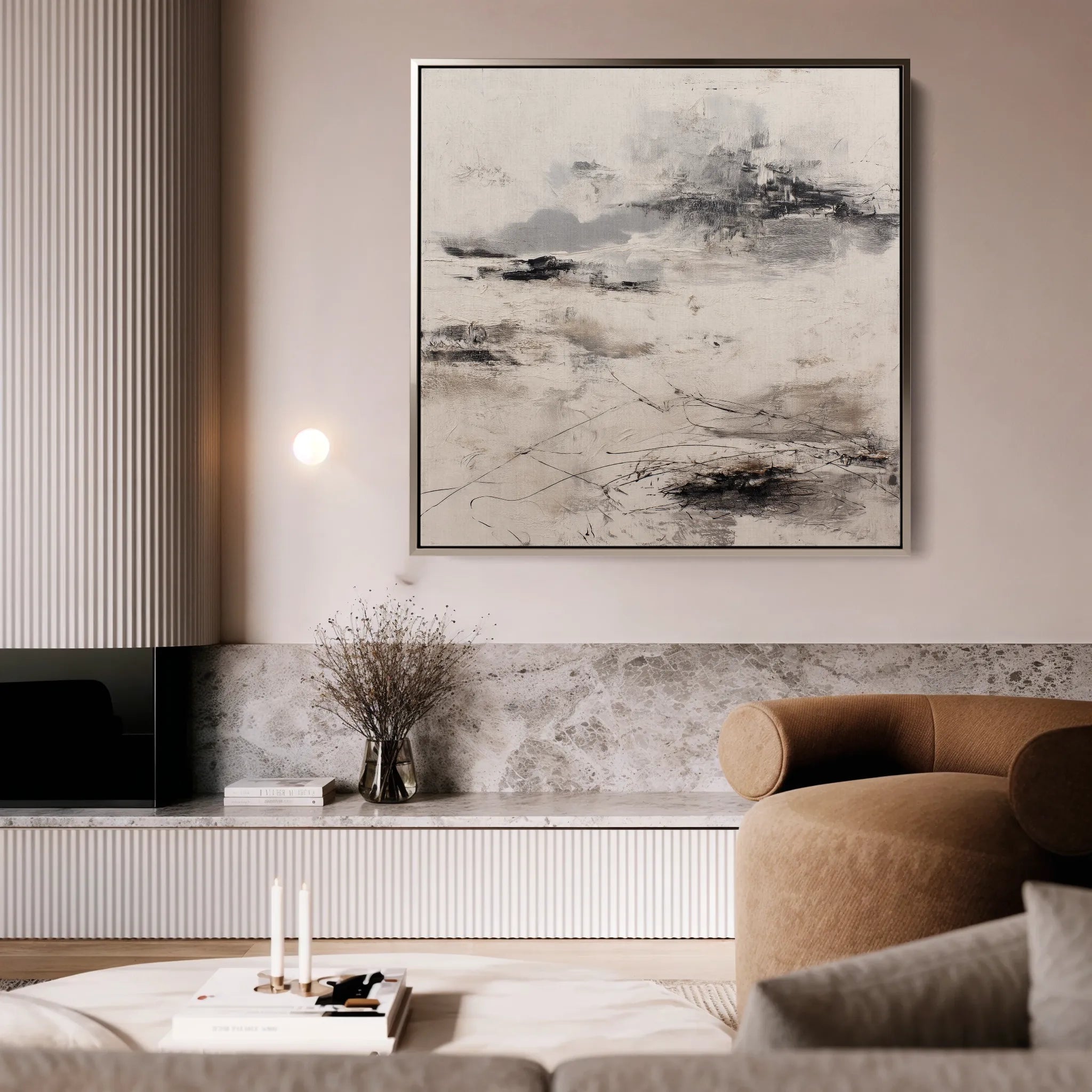 Abstract 1126 Canvas Art 60 x 60 cm / Black