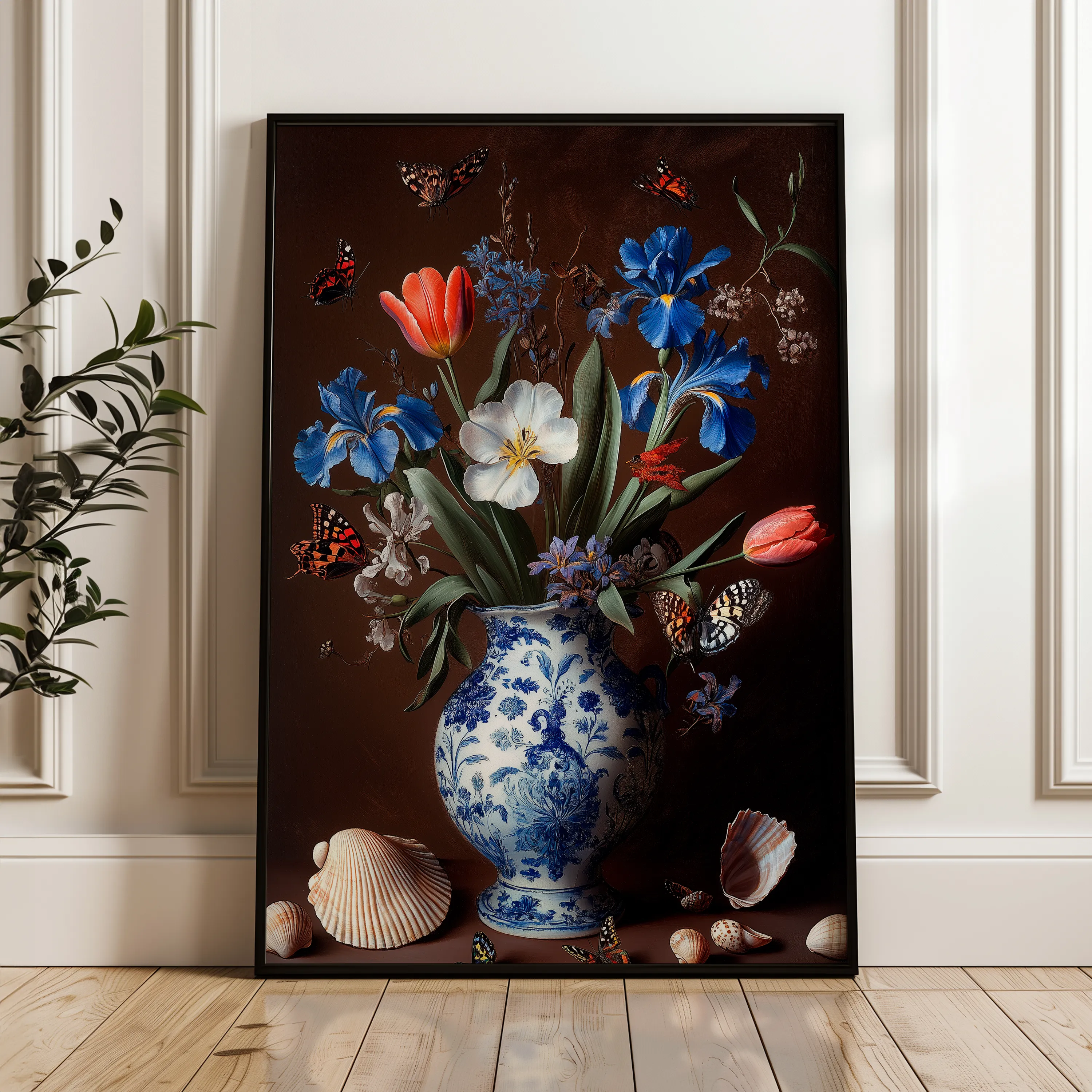 Floral 1127 Canvas Art 60 x 40 cm / Black