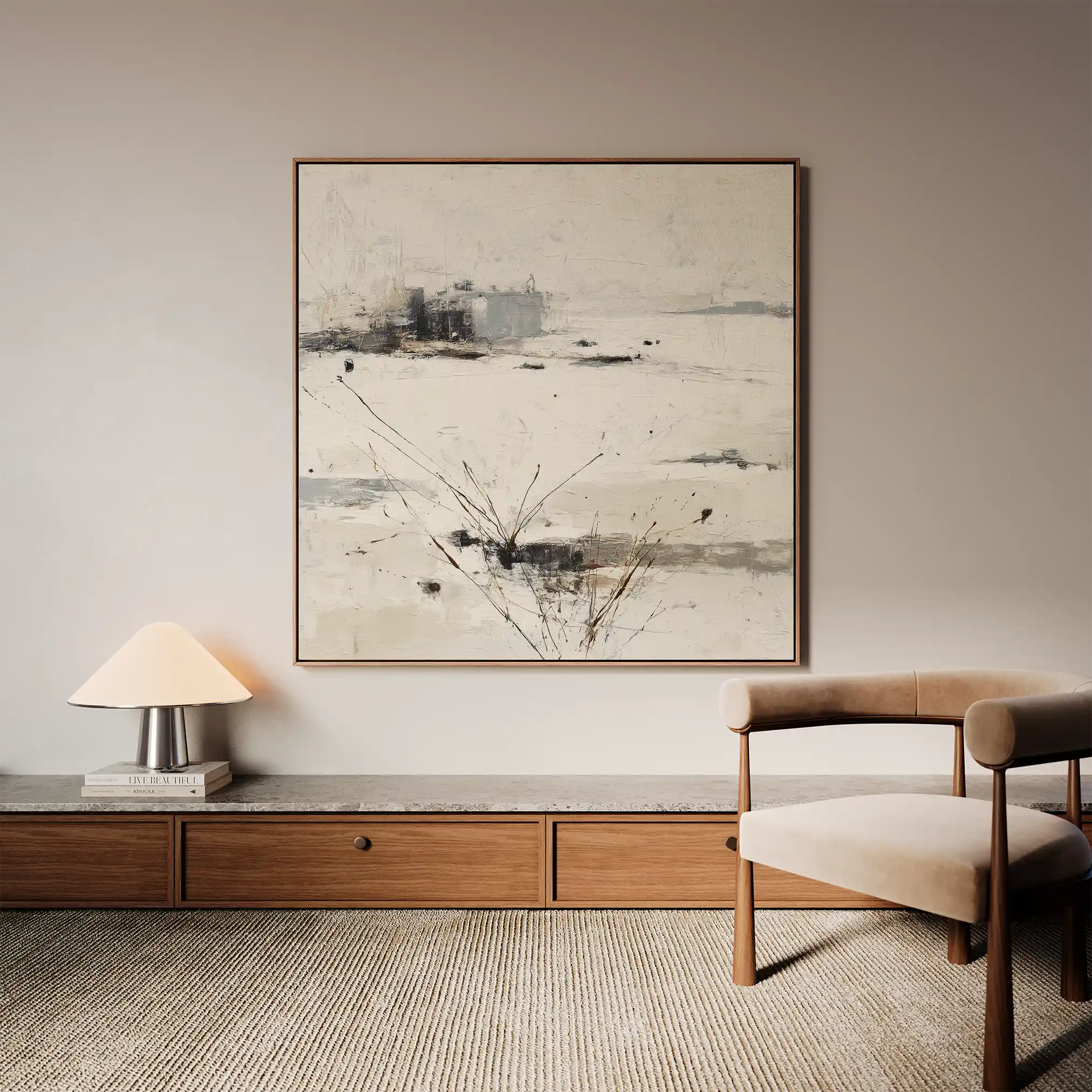Abstract 1128 Canvas Art 60 x 60 cm / Black