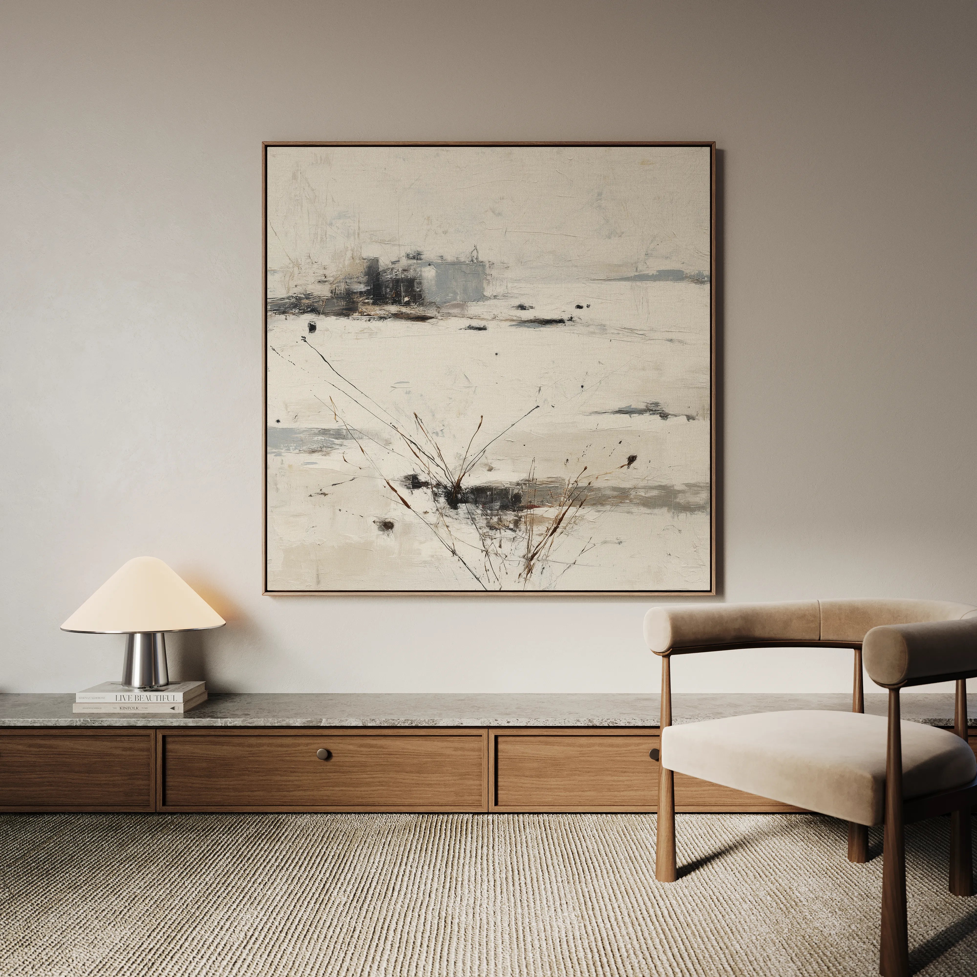 Abstract 1128 Canvas Art 60 x 60 cm / Black