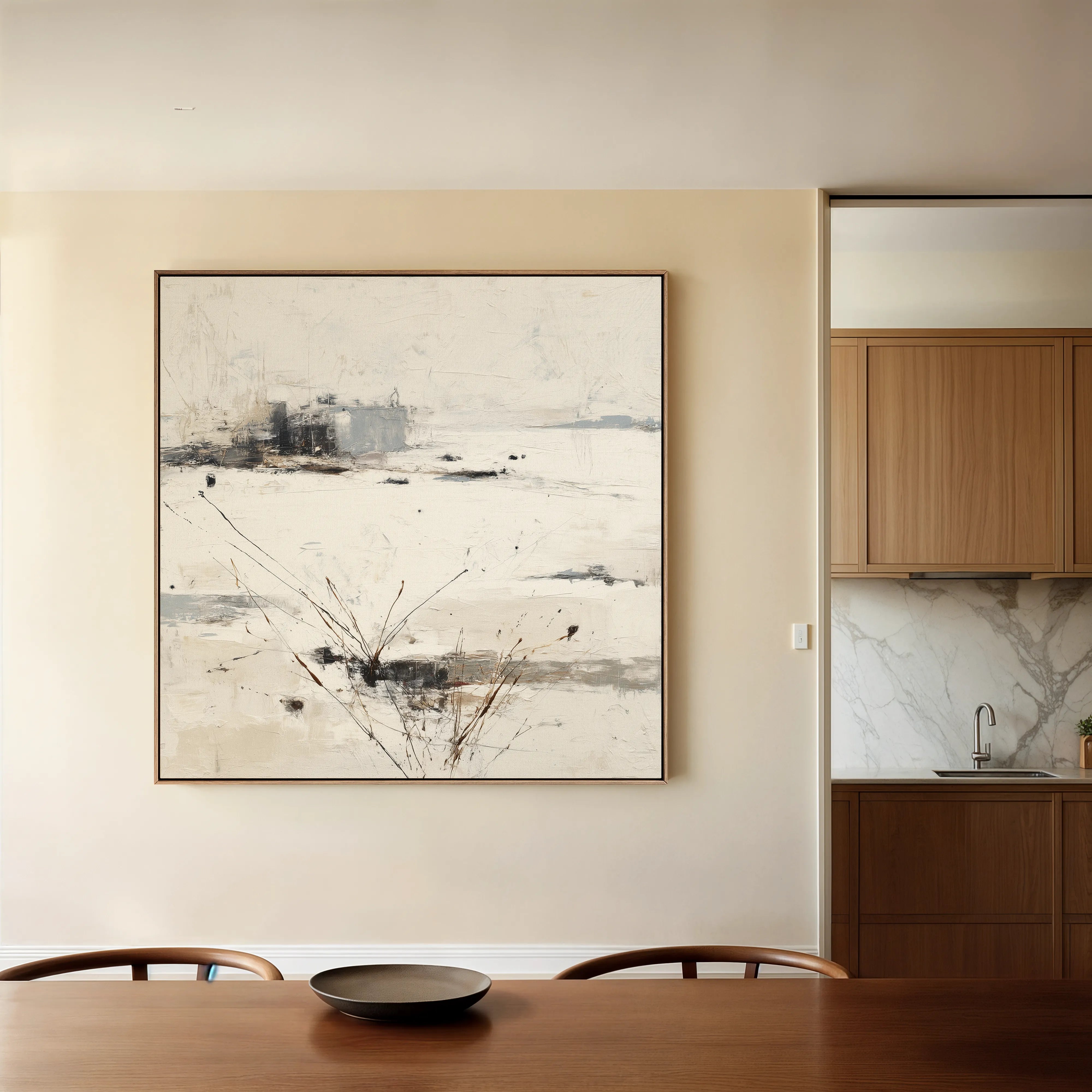 Abstract 1128 Canvas Art 60 x 60 cm / Black