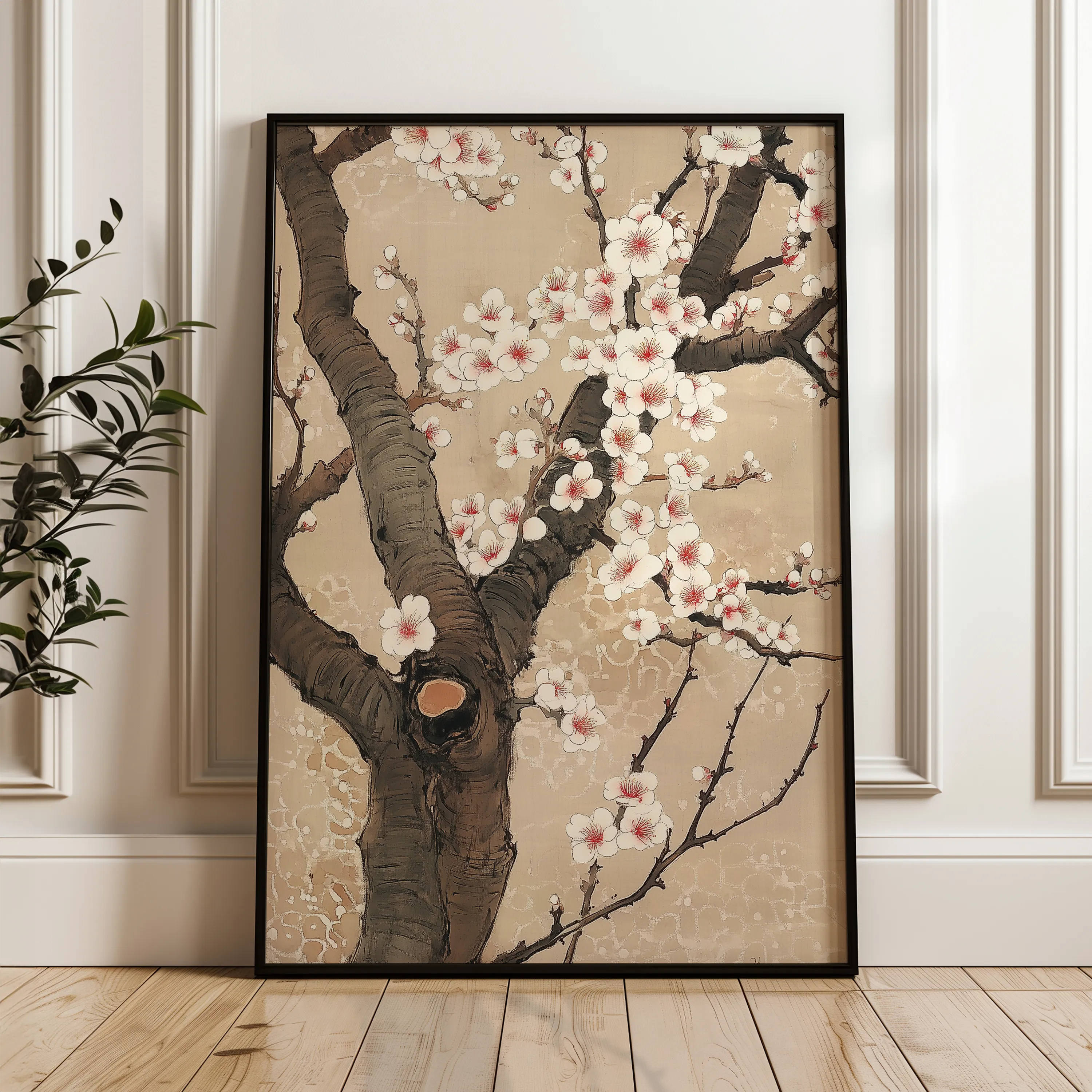 Floral 1128 Canvas Art 60 x 40 cm / Black