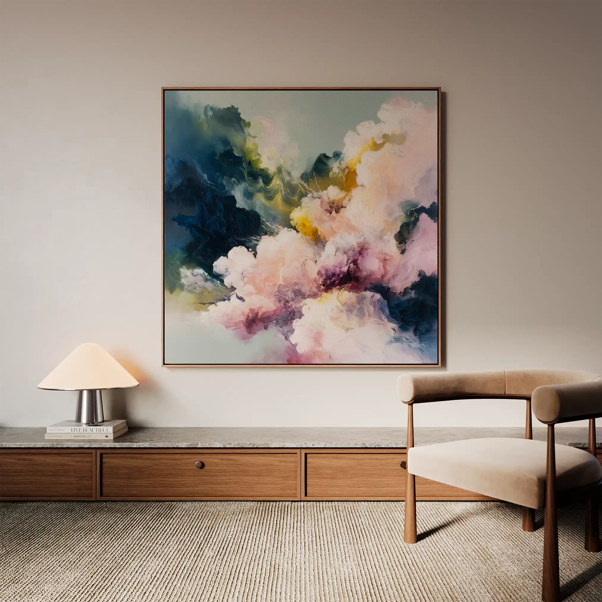 Abstract 1129 Canvas Art 60 x 60 cm / Black