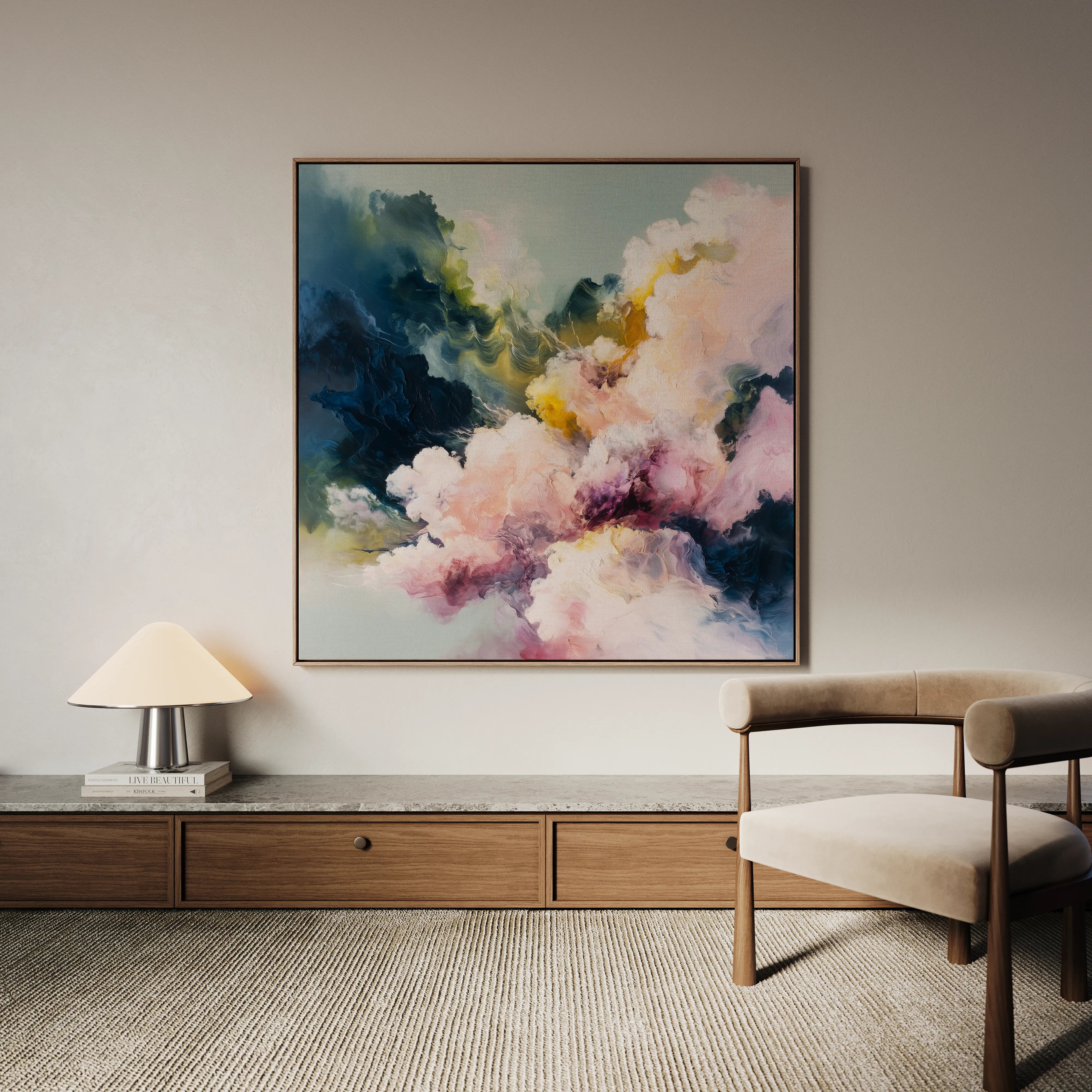 Abstract 1129 Canvas Art 60 x 60 cm / Black