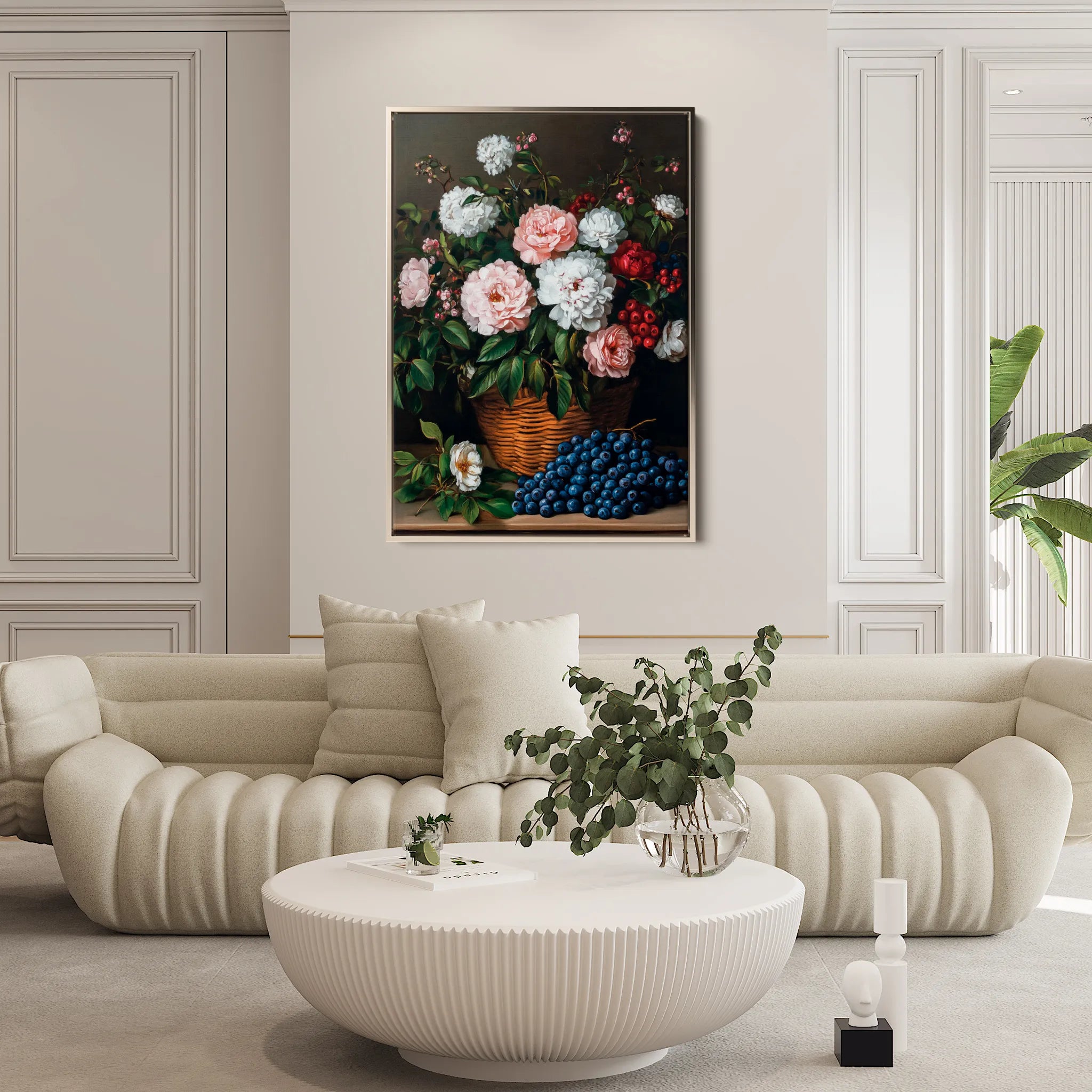 Floral 1129 Canvas Art 60 x 40 cm / Black