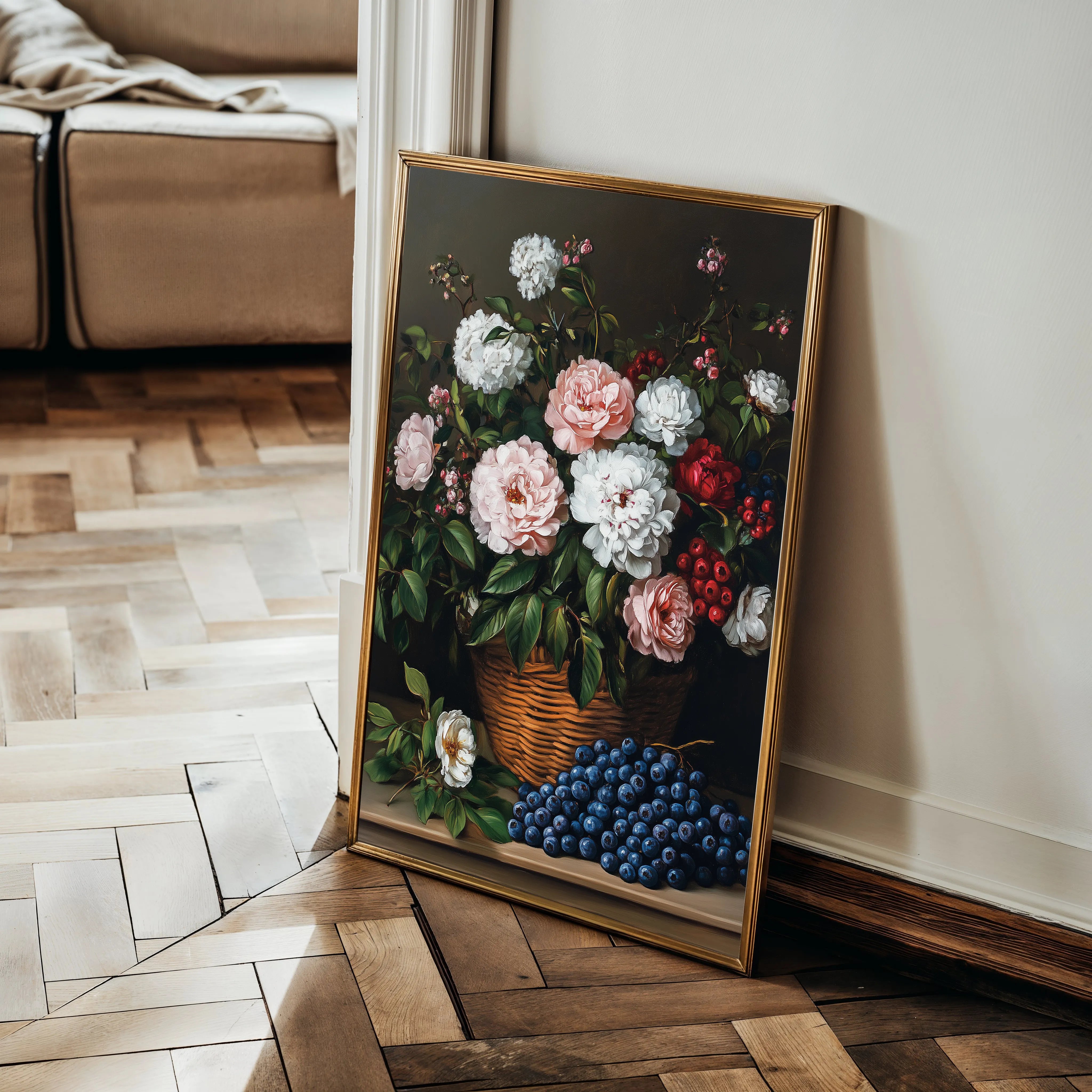 Floral 1129 Canvas Art 60 x 40 cm / Black