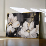 Floral 113 Canvas Art 60 x 40 cm / Black