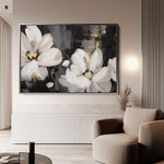 Floral 113 Canvas Art 60 x 40 cm / Black