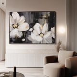 Floral 113 Canvas Art 60 x 40 cm / Black