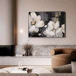 Floral 113 Canvas Art 60 x 40 cm / Black
