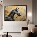 Horses 113 Canvas Art 60 x 40 cm / Black