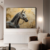 Horses 113 Canvas Art 60 x 40 cm / Black