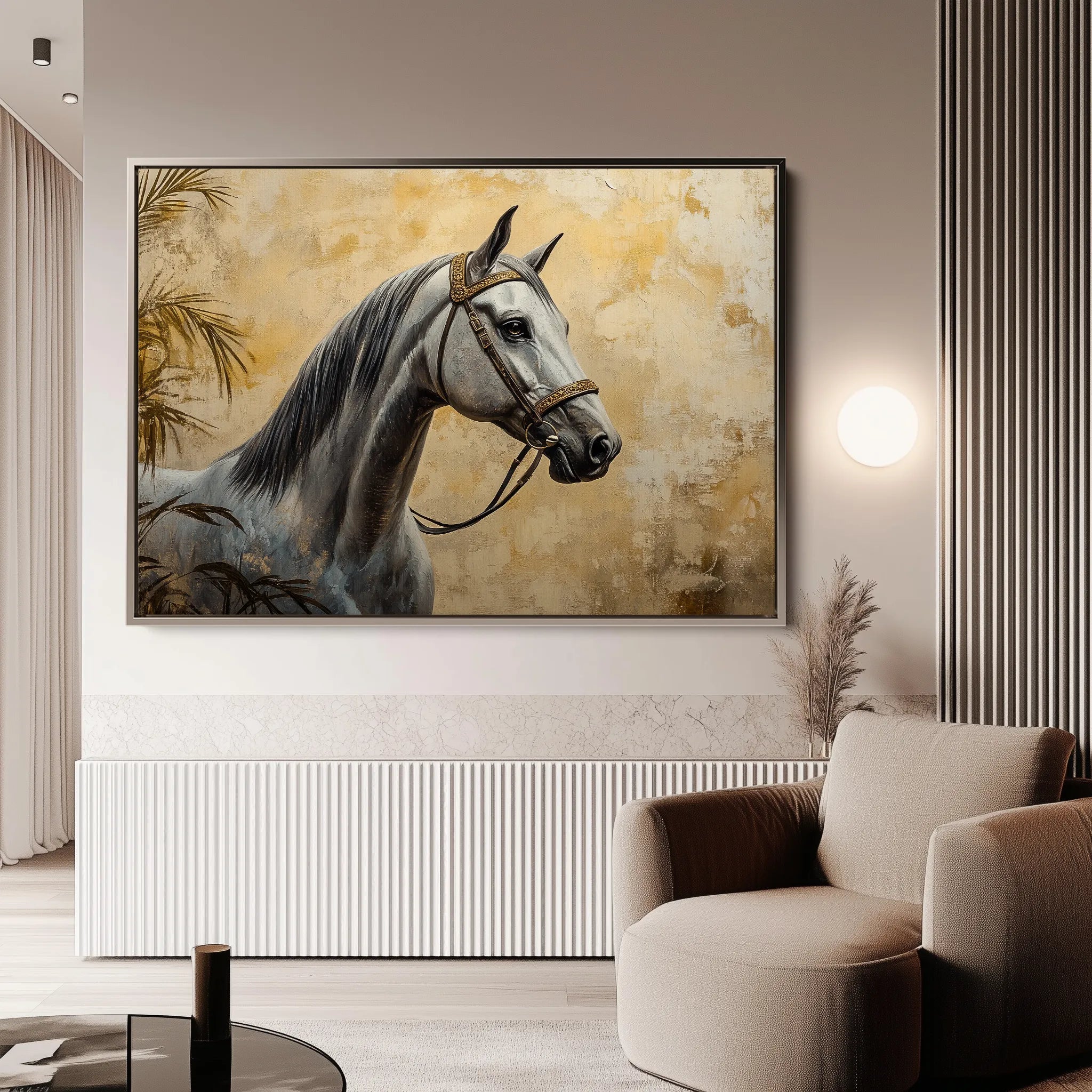 Horses 113 Canvas Art 60 x 40 cm / Black