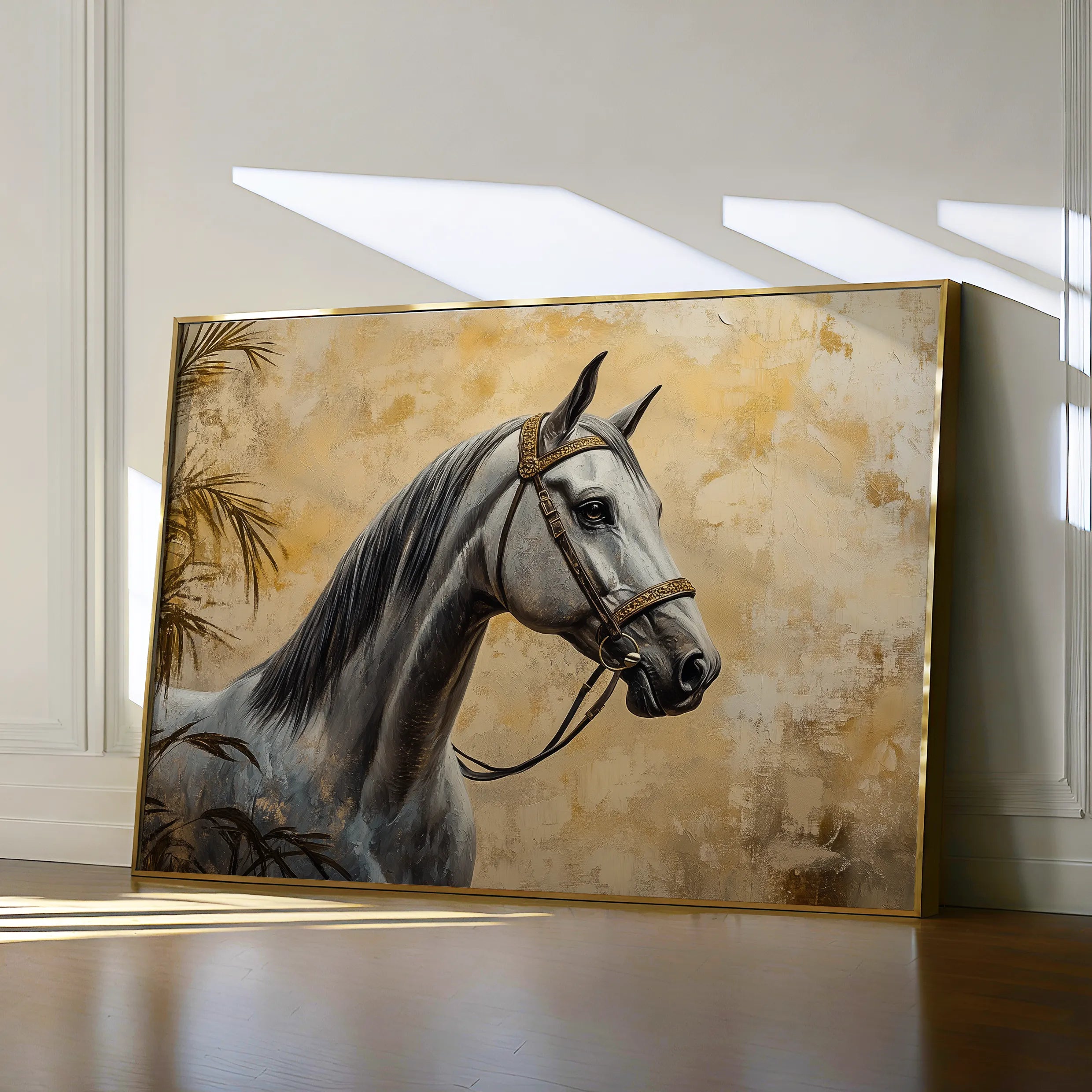Horses 113 Canvas Art 60 x 40 cm / Black