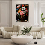 Floral 1130 Canvas Art 60 x 40 cm / Black