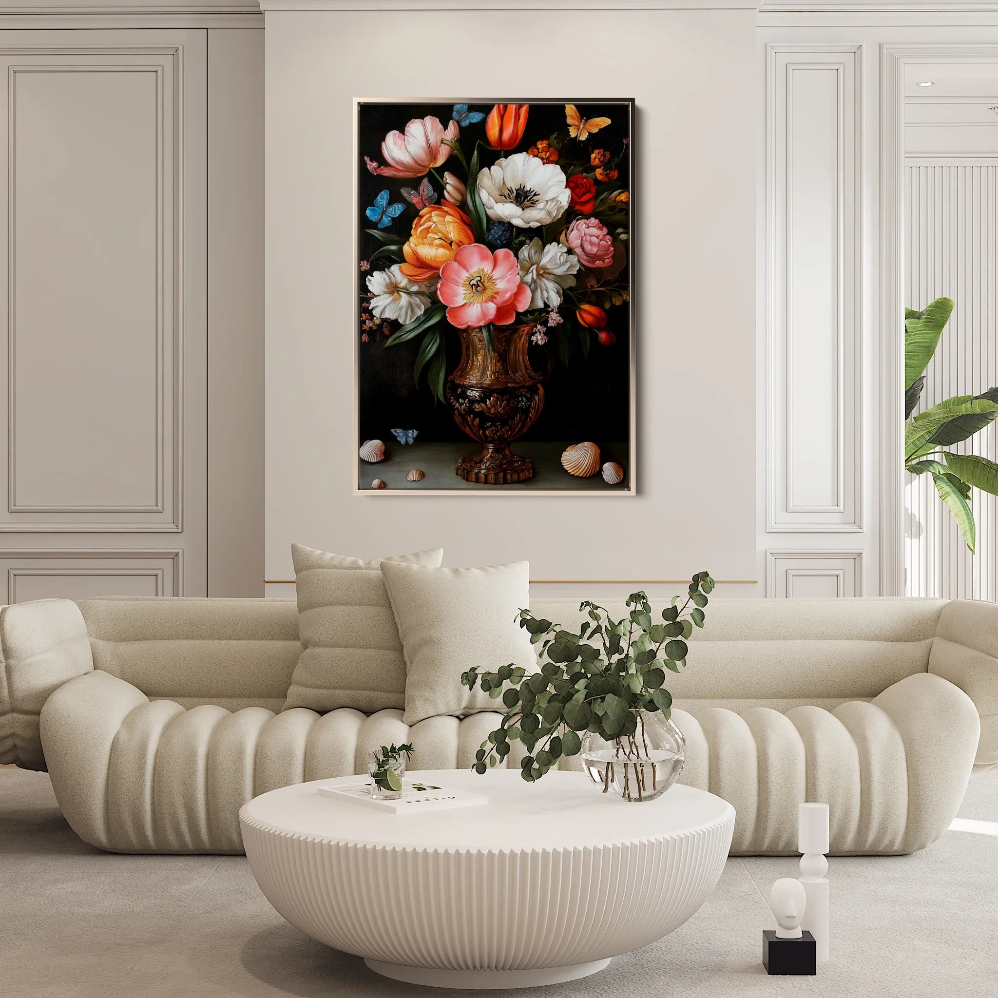 Floral 1130 Canvas Art 60 x 40 cm / Black