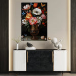 Floral 1130 Canvas Art 60 x 40 cm / Black