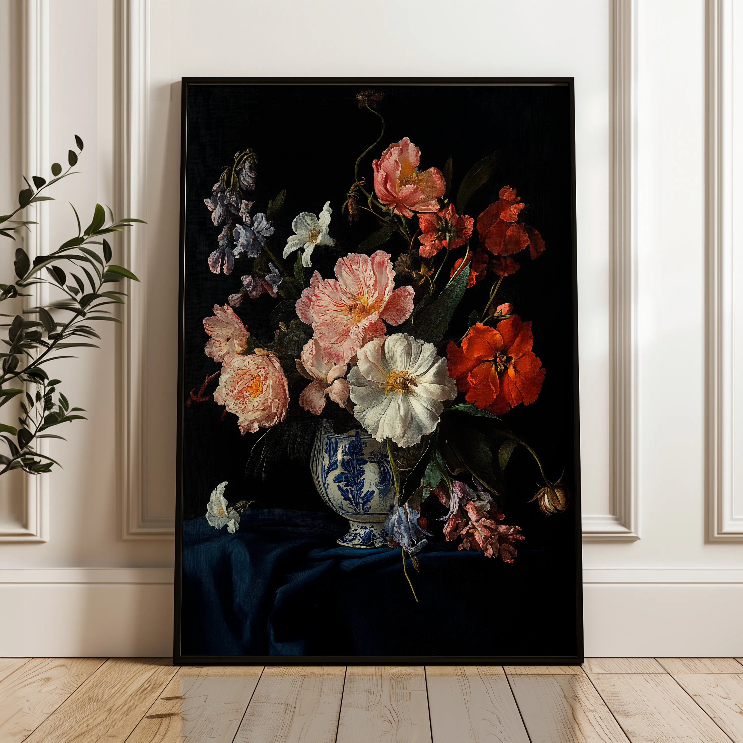 Floral 1131 Canvas Art 60 x 40 cm / Black