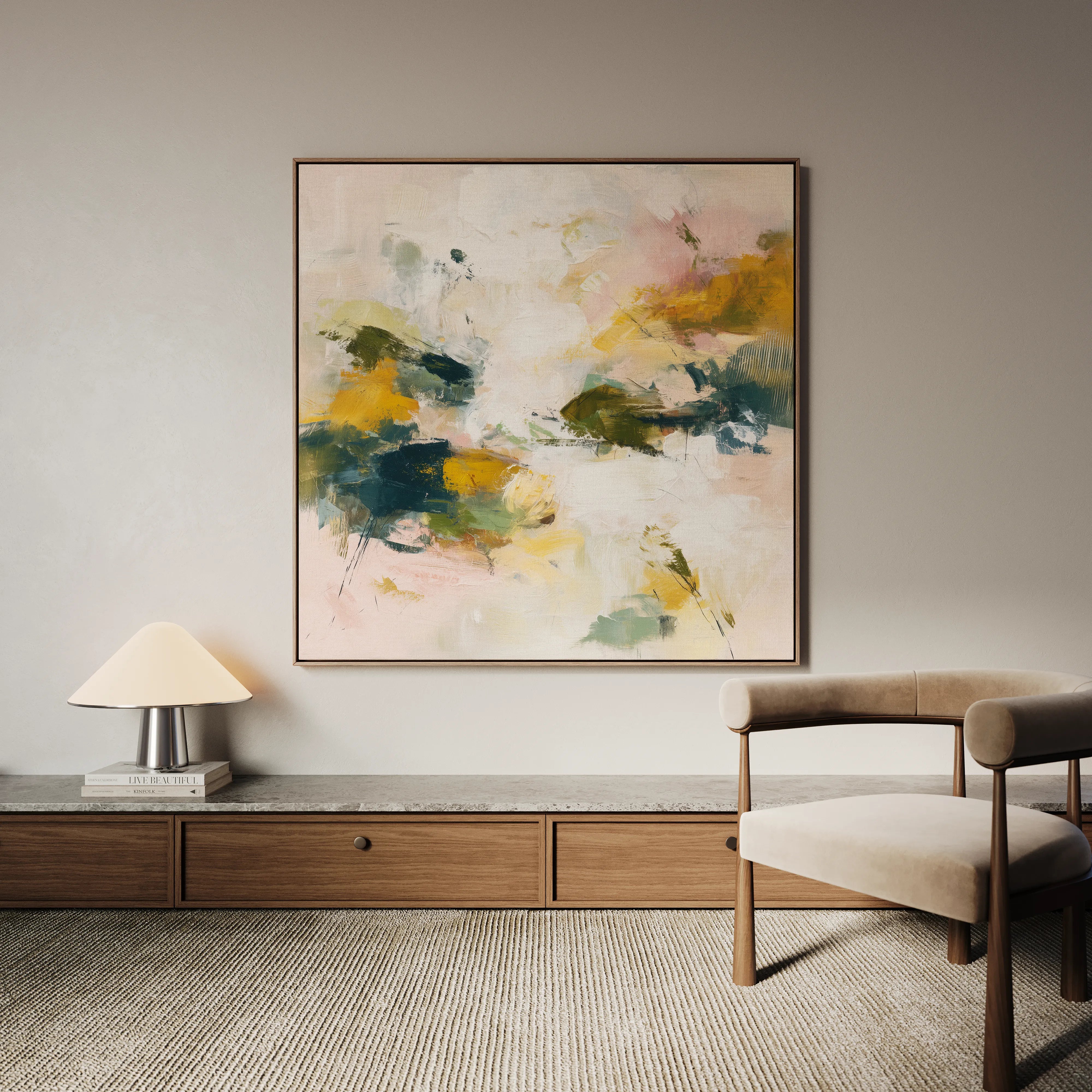 Abstract 1132 Canvas Art 60 x 60 cm / Black