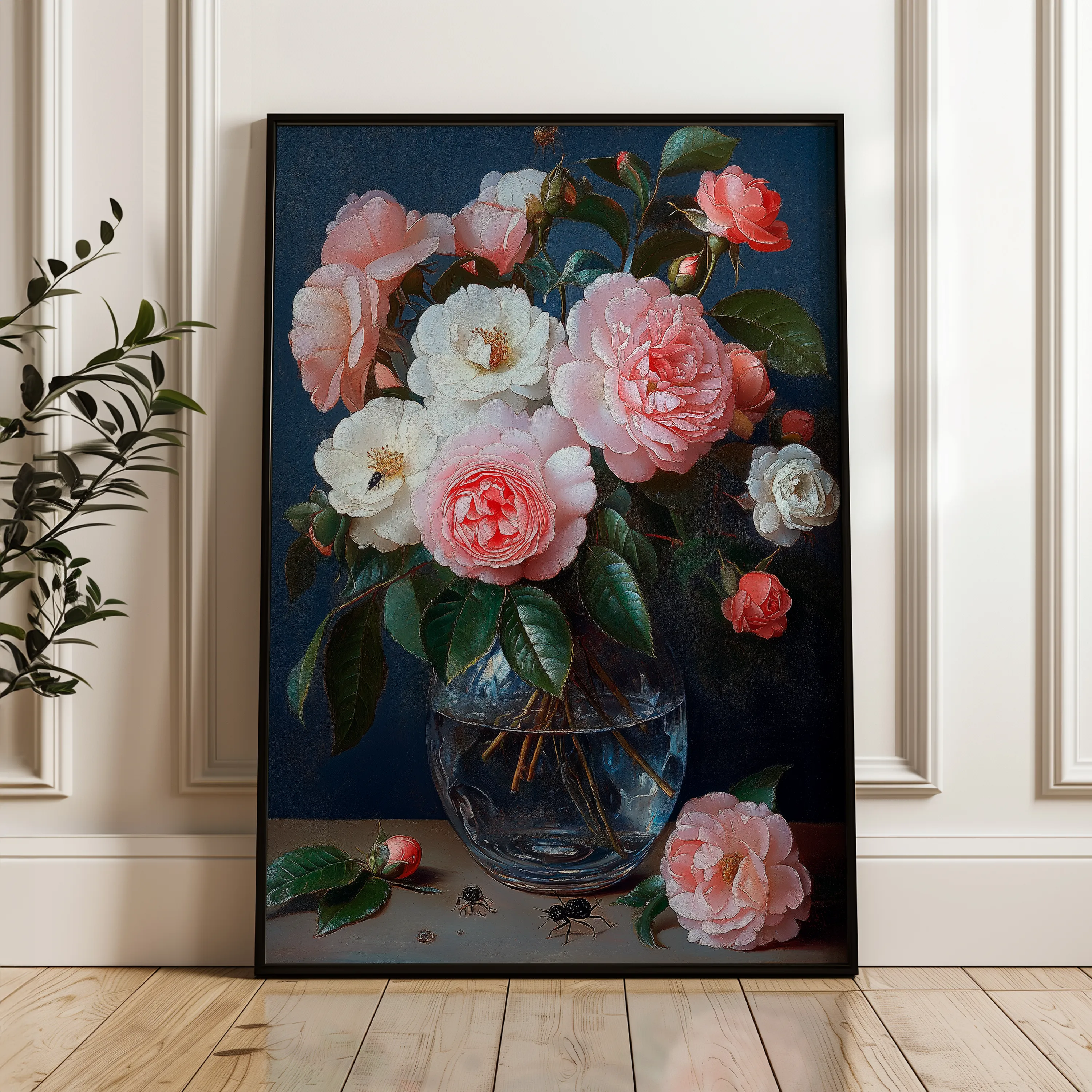 Floral 1132 Canvas Art 60 x 40 cm / Black
