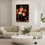 Floral 1133 Canvas Art 60 x 40 cm / Black