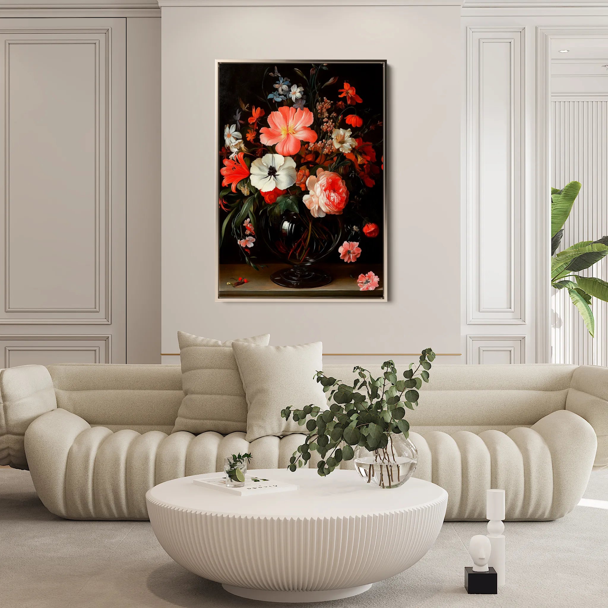 Floral 1133 Canvas Art 60 x 40 cm / Black