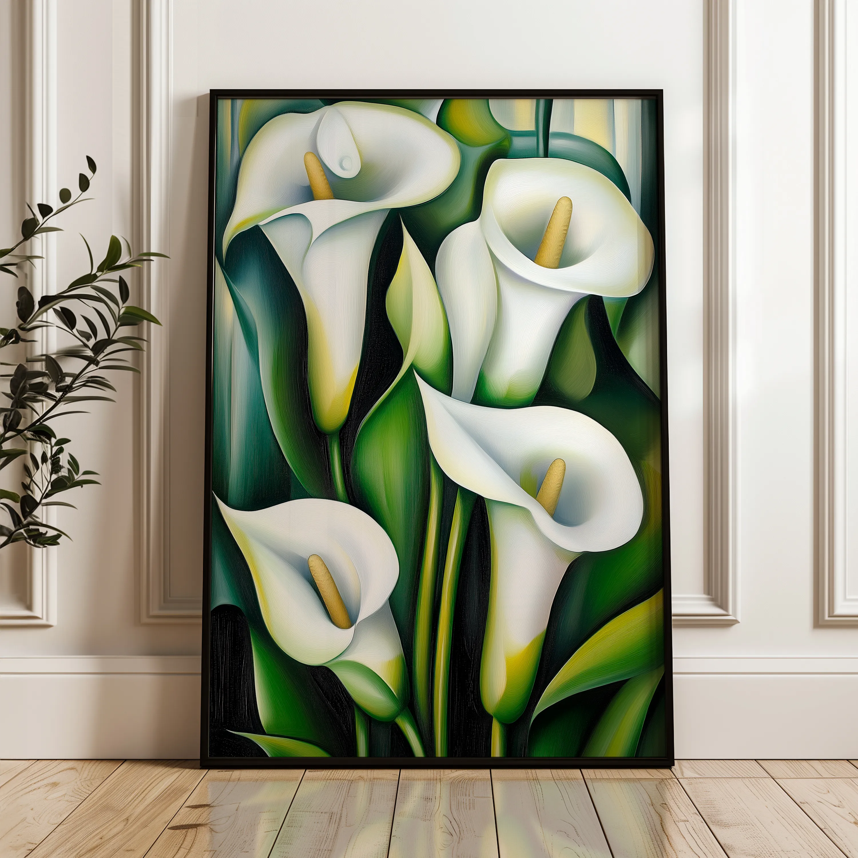 Floral 1134 Canvas Art 60 x 40 cm / Black