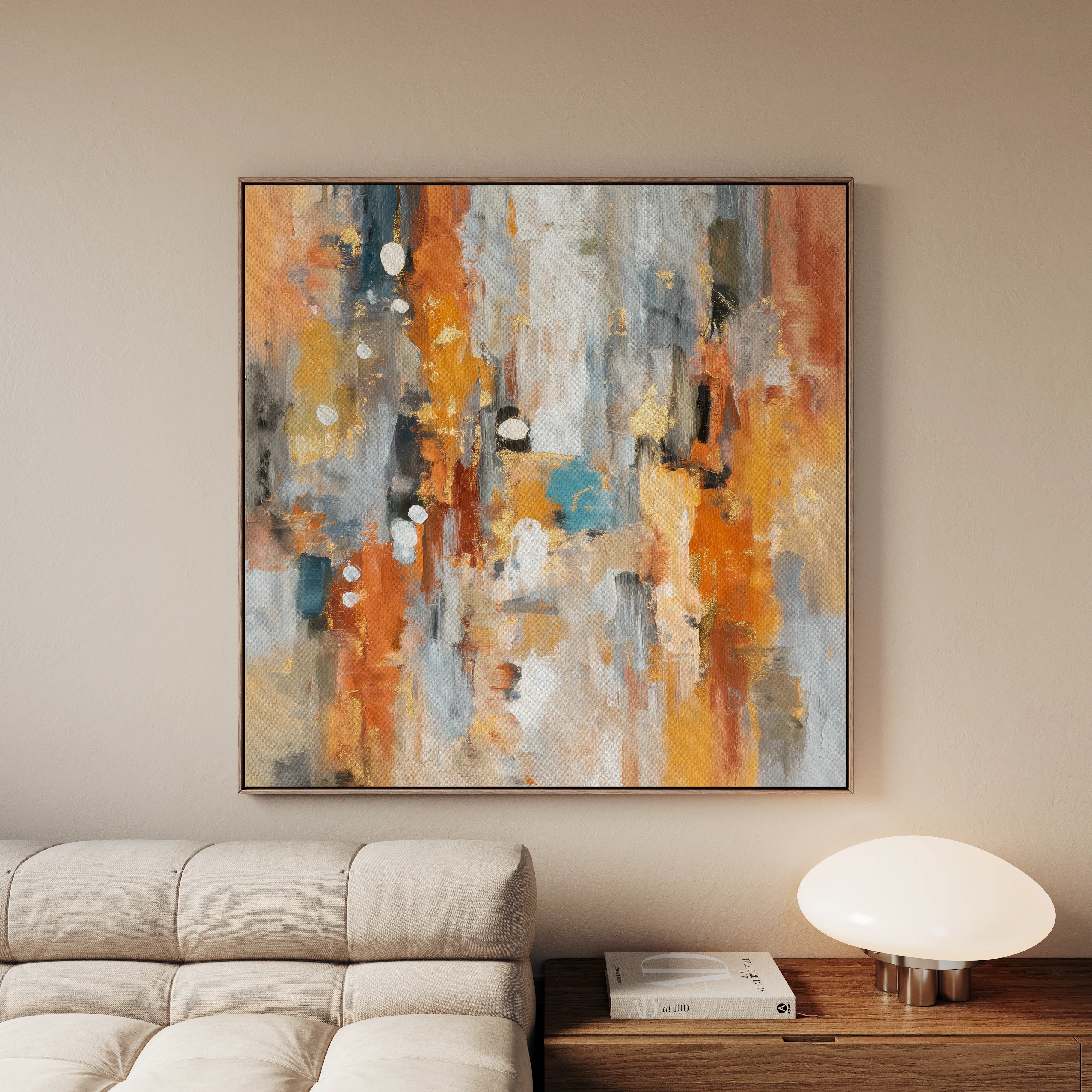 Abstract 1135 Canvas Art 60 x 60 cm / Black
