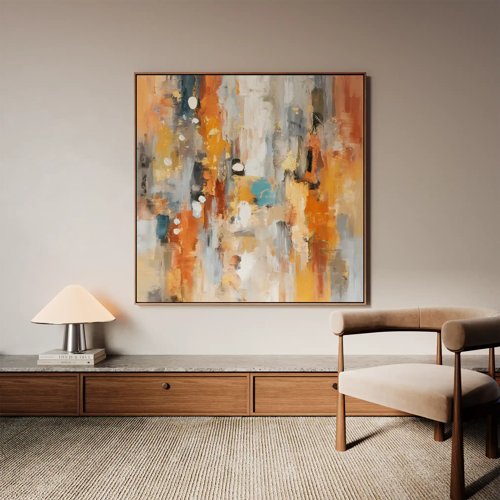 Abstract 1135 Canvas Art 60 x 60 cm / Black