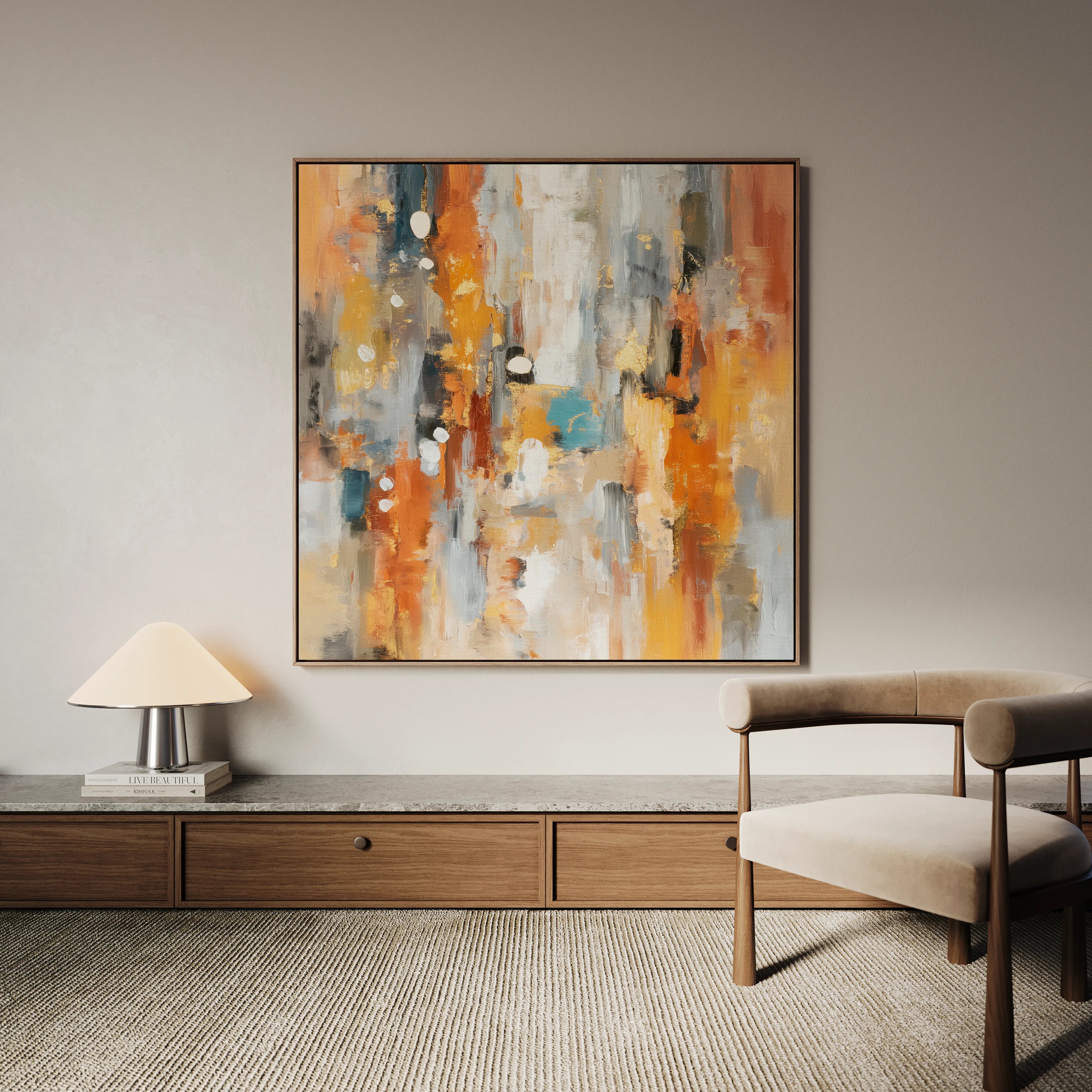 Abstract 1135 Canvas Art 60 x 60 cm / Black