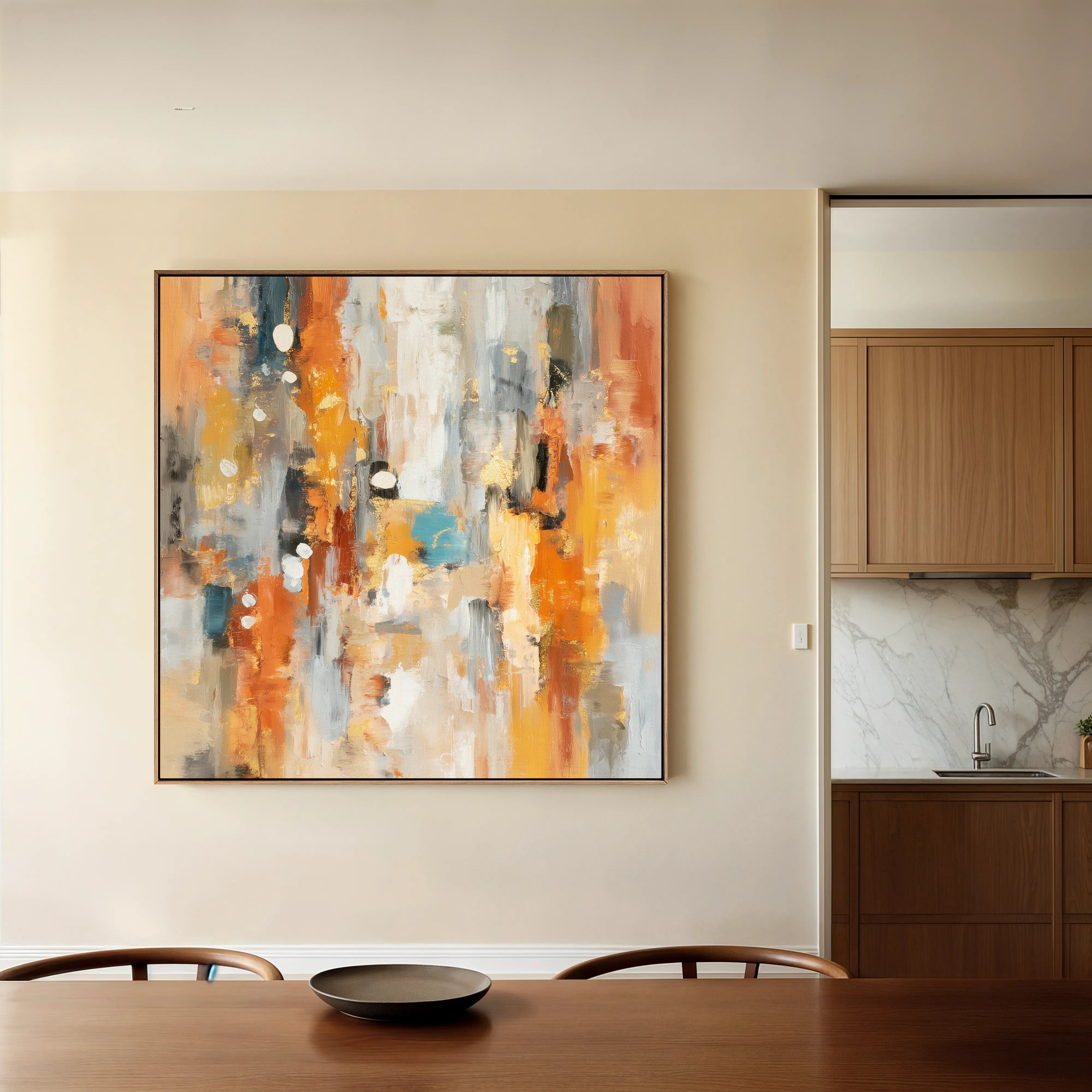 Abstract 1135 Canvas Art 60 x 60 cm / Black